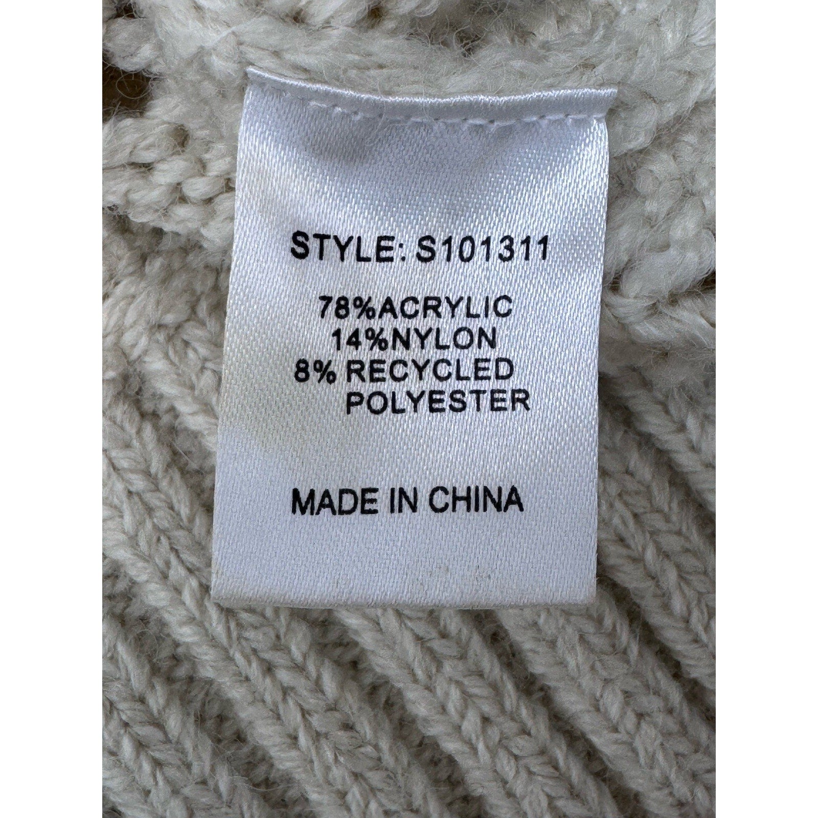 78 & Sunny Fisherman Cream Sweater Cream Open Stitch Pullover Women’s Medium NWT