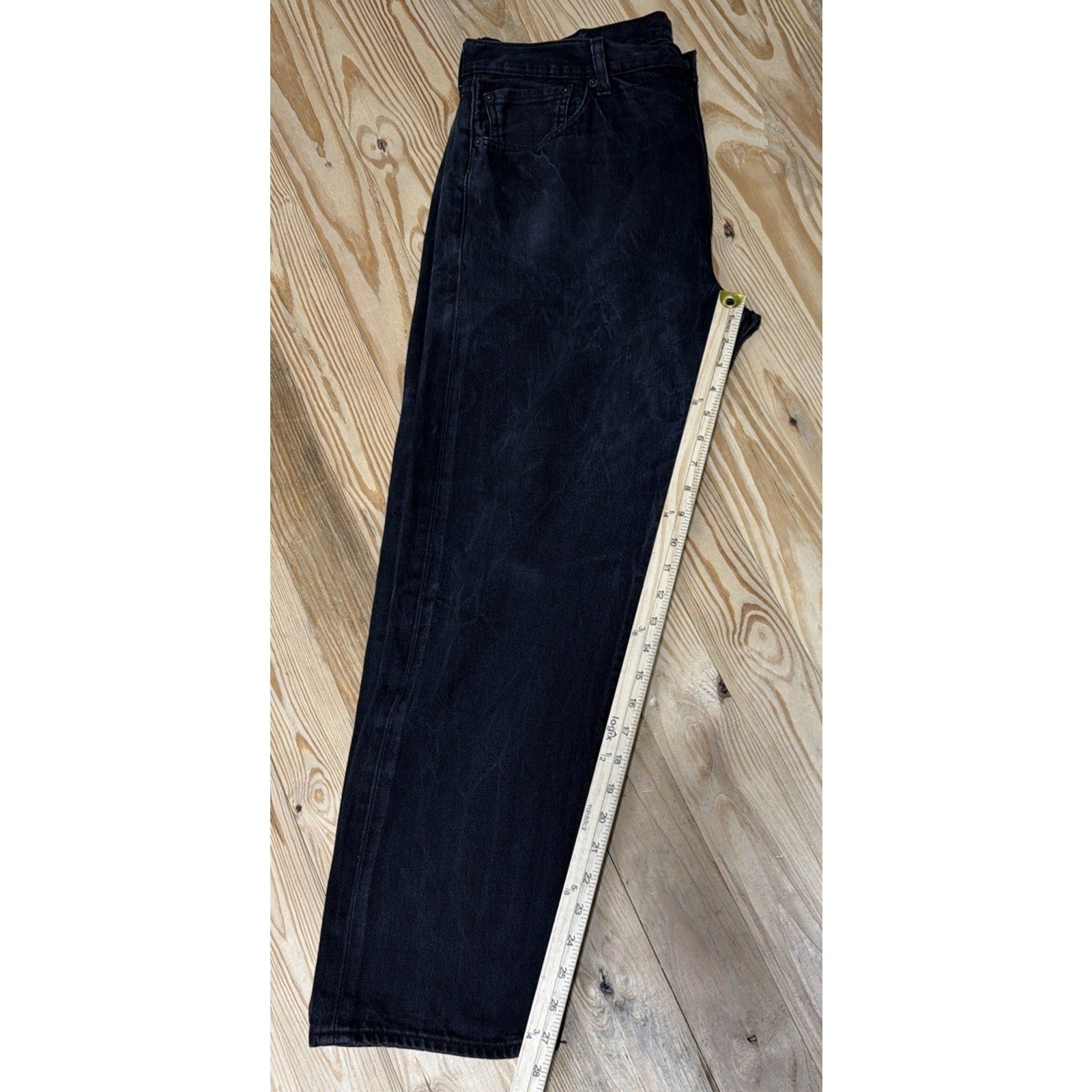 Levi's 501 Jeans Mens 38x30 Original Button Fly Straight In Washed Black Denim