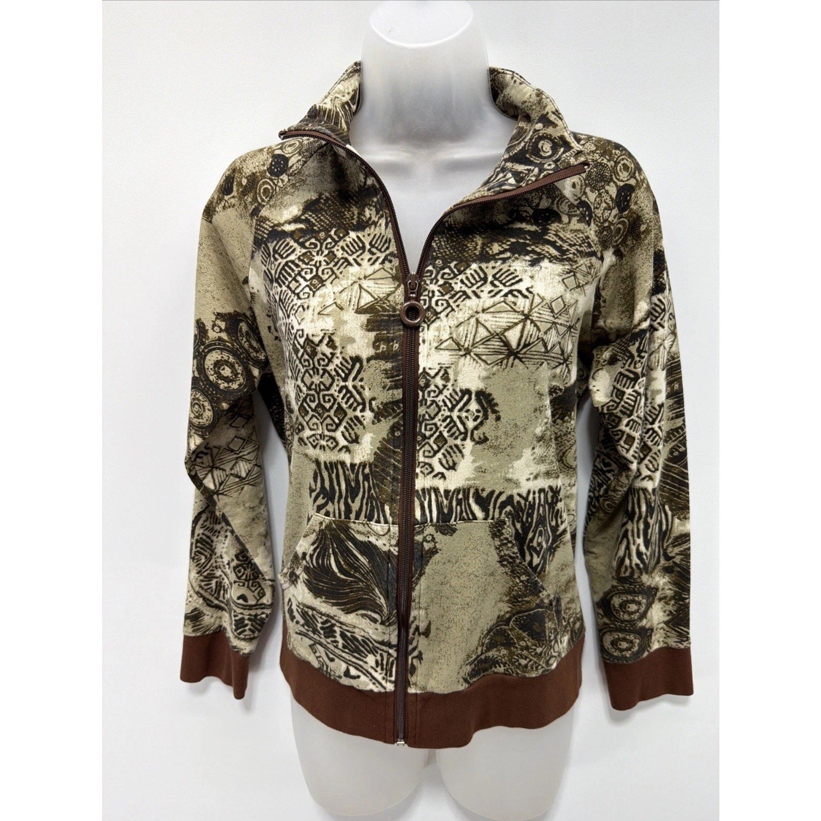 Y2k Onque Casual Jacket Size M Multi Print Boho
