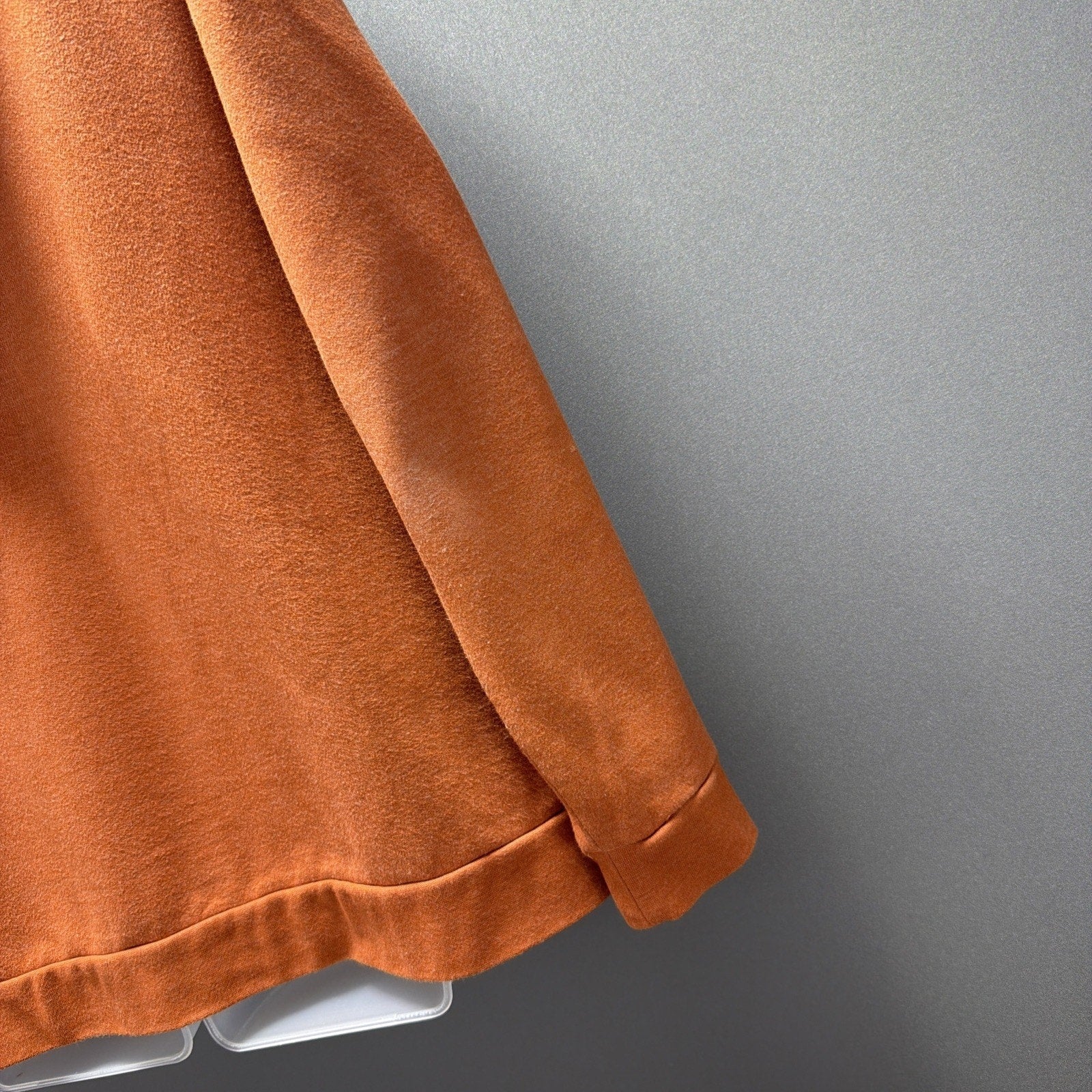 Eddie Bauer Vintage Soft Fleece Hoodie Womens Small Orange Full Zip Sweatshirt