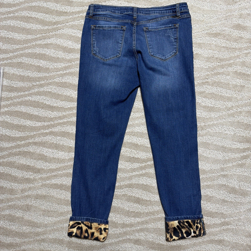 Kancan Jeans Women's Vienna Leopard Skinny Ankle Cut 31709 Size 13/30