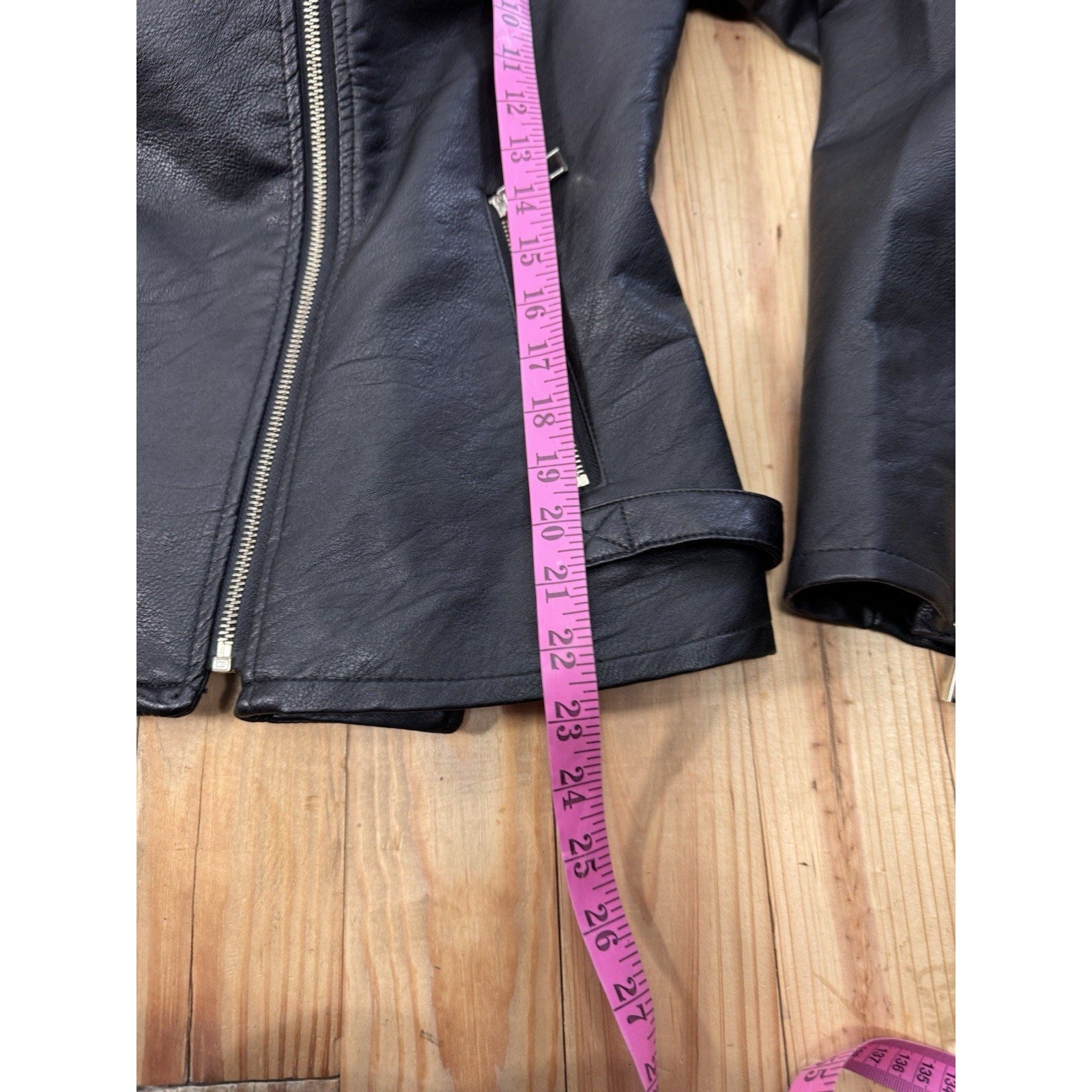 Women's a.n.a Faux Leather Midweight Motorcycle Jacket Black Size Large NWT