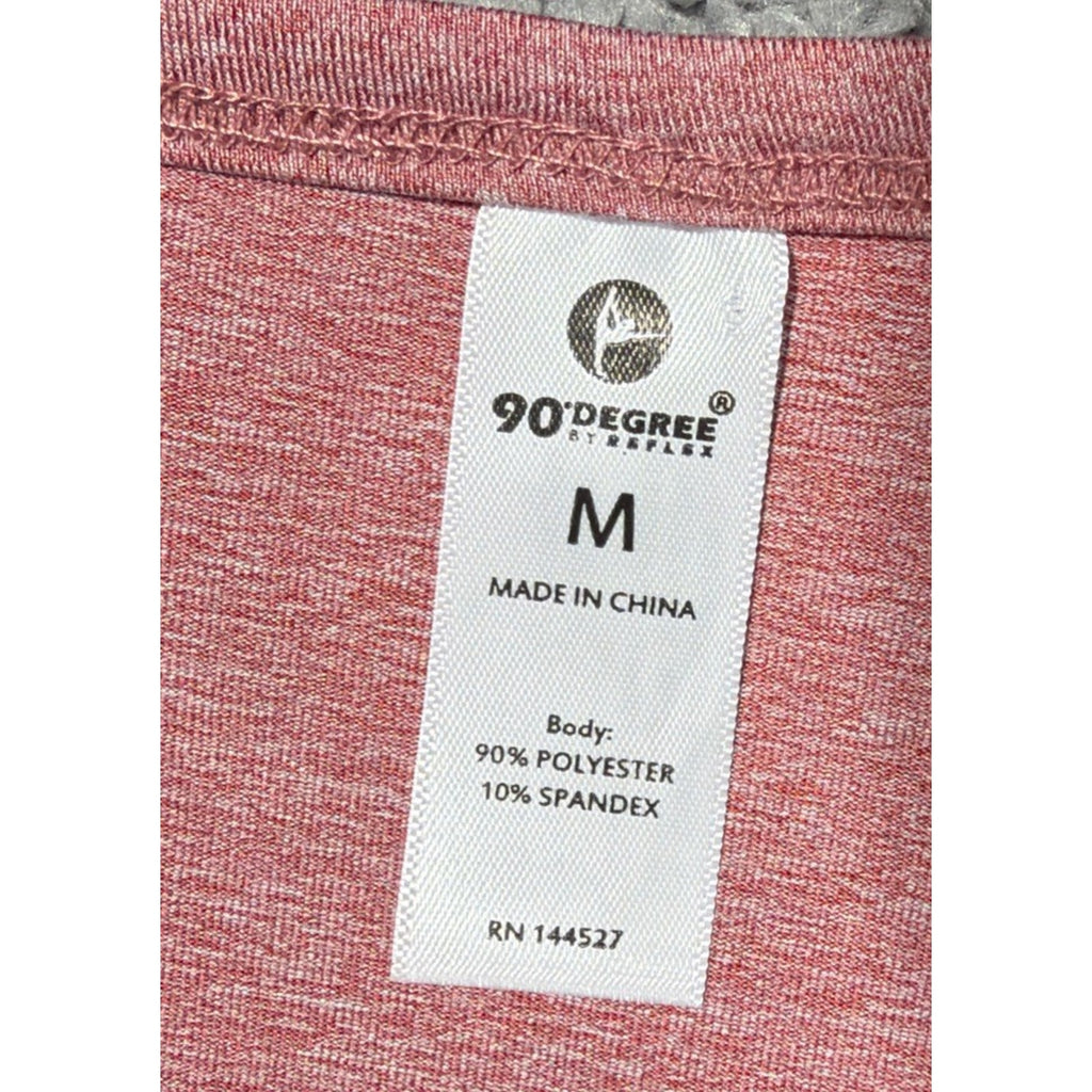 90 Degree Women's M V-Neck Short Sleeve Everyday Easy Fit Tee Htr Terracotta