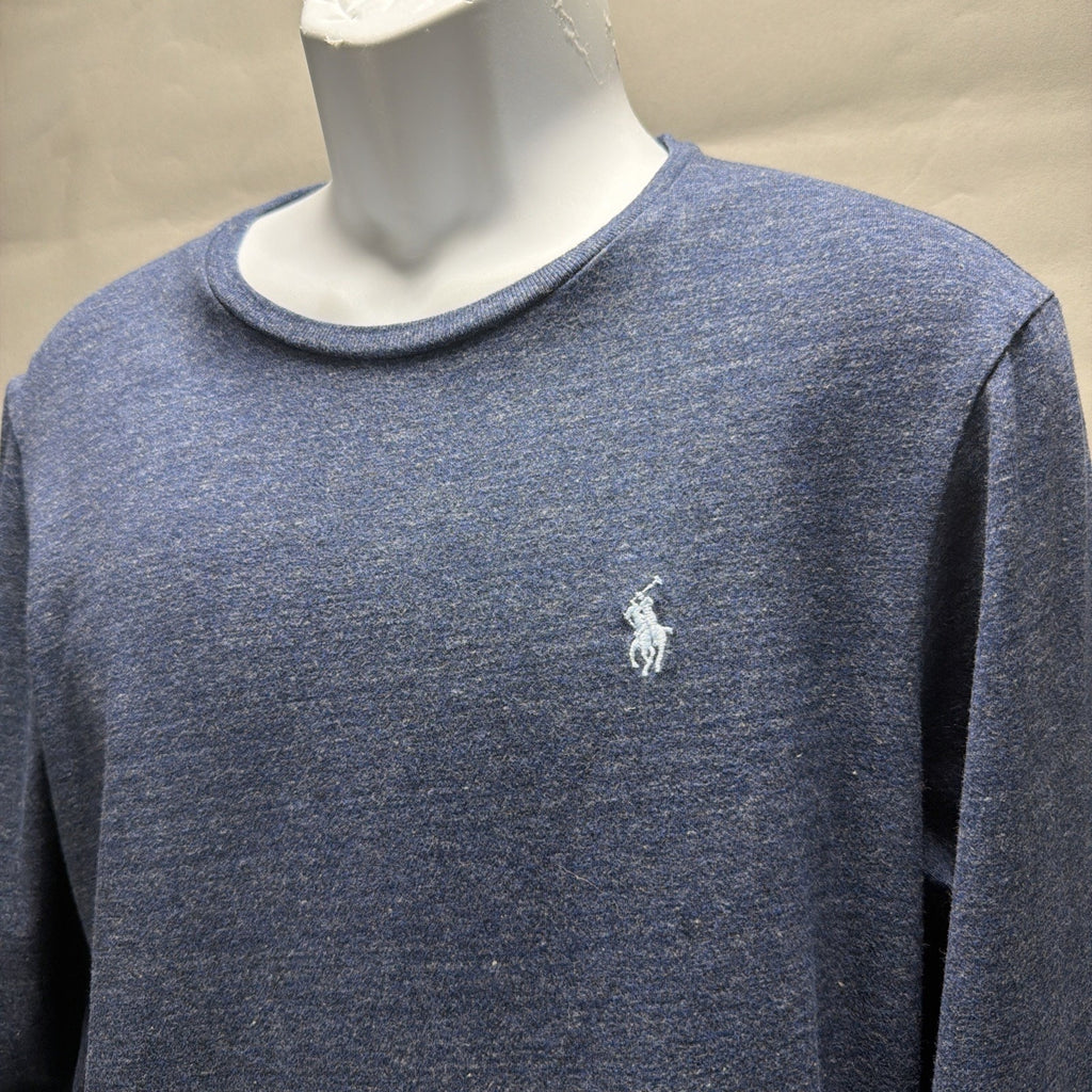 Polo Ralph Lauren Custom Slim Fit Shirt Heather Blue Long Sleeve Crewneck Mens M