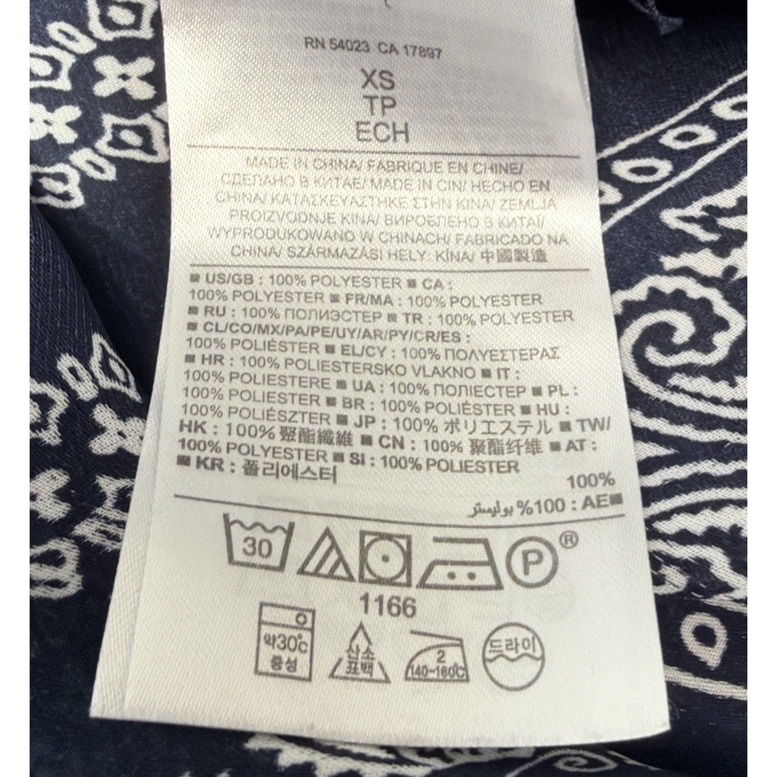 Banana Republic Top Womens XS Paisley Semi Sheer Tunic Blouse Blue 1/2 Button