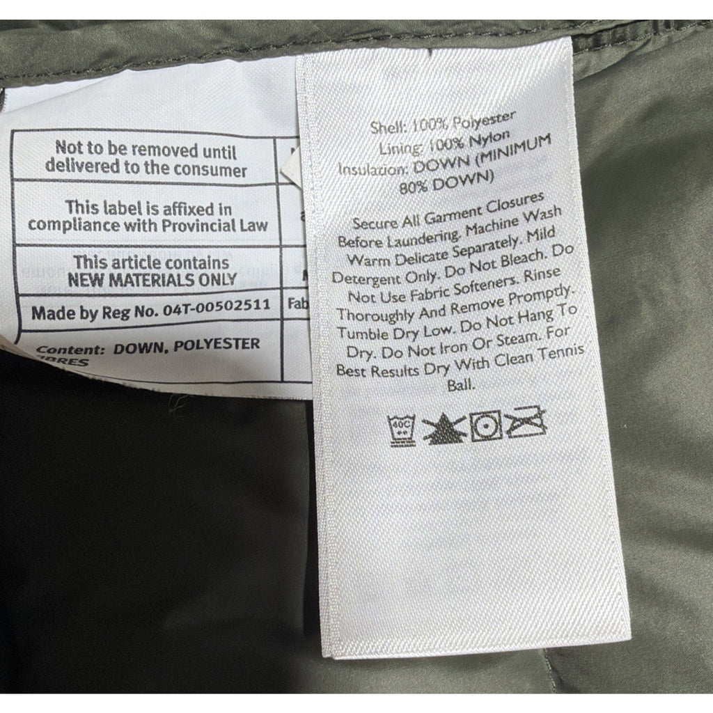 Eddie Bauer EB650 Women's Full Zip Down Puffer Jacket Green Size M Tall