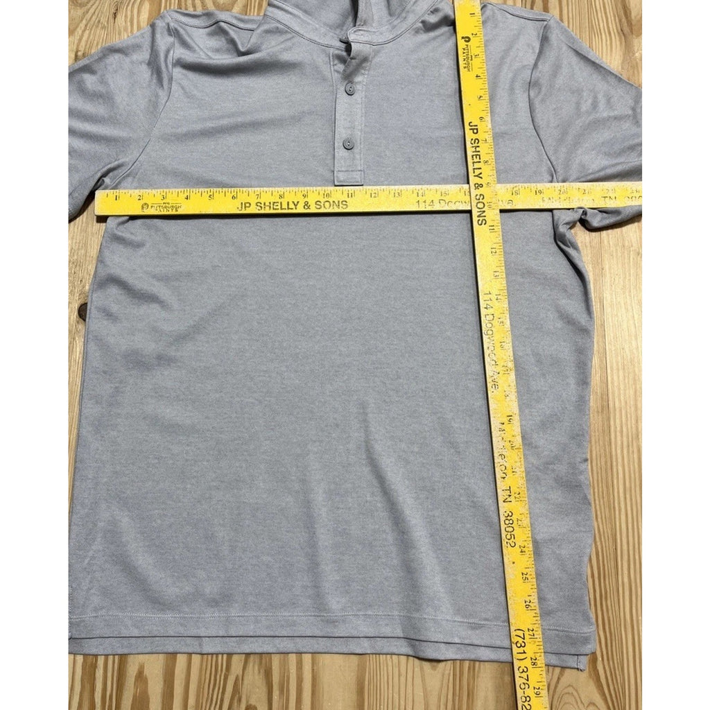 American Eagle Jersey Polo Shirt Mens M Gray Short Sleeve Soft Preppy Casual