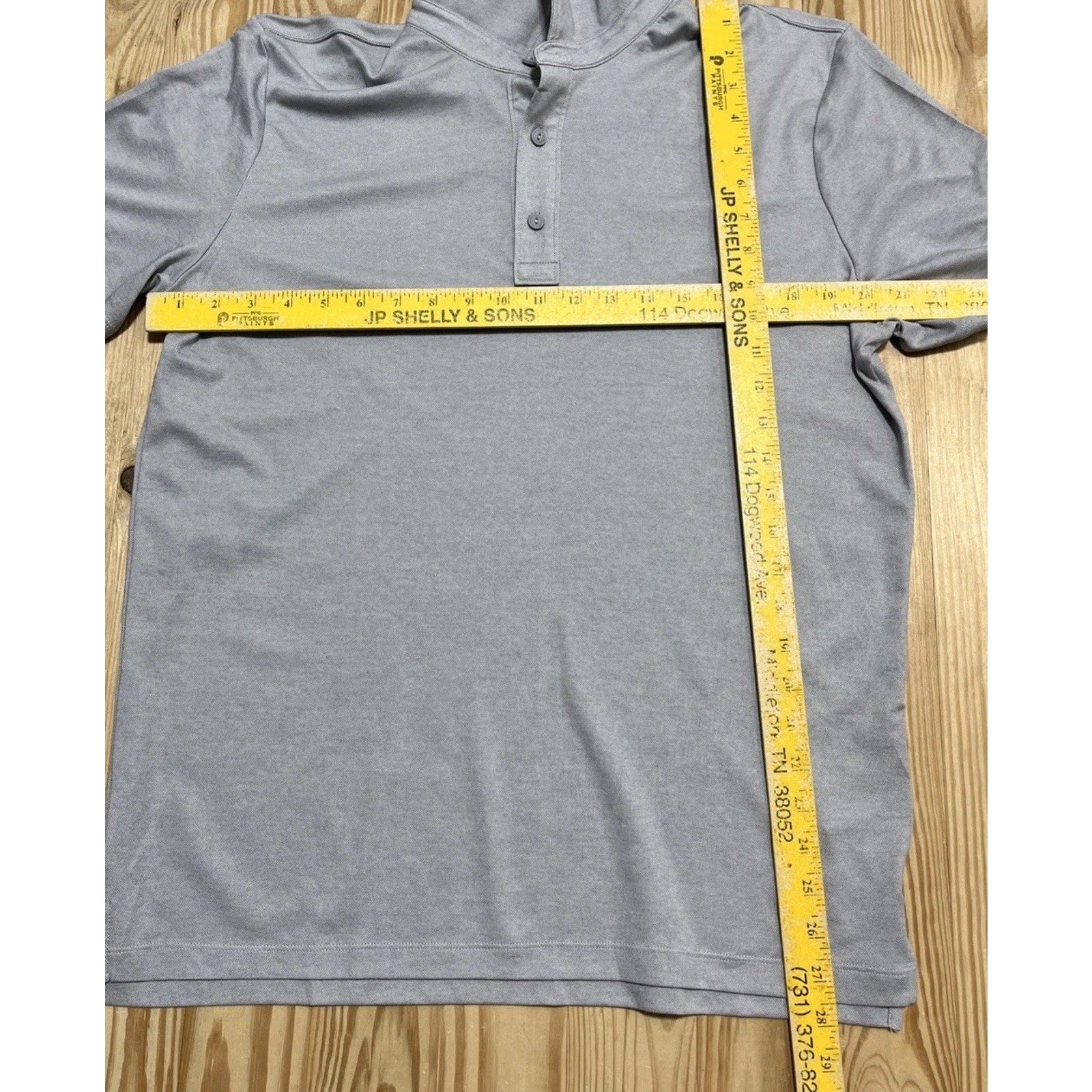 American Eagle Jersey Polo Shirt Mens M Gray Short Sleeve Soft Preppy Casual