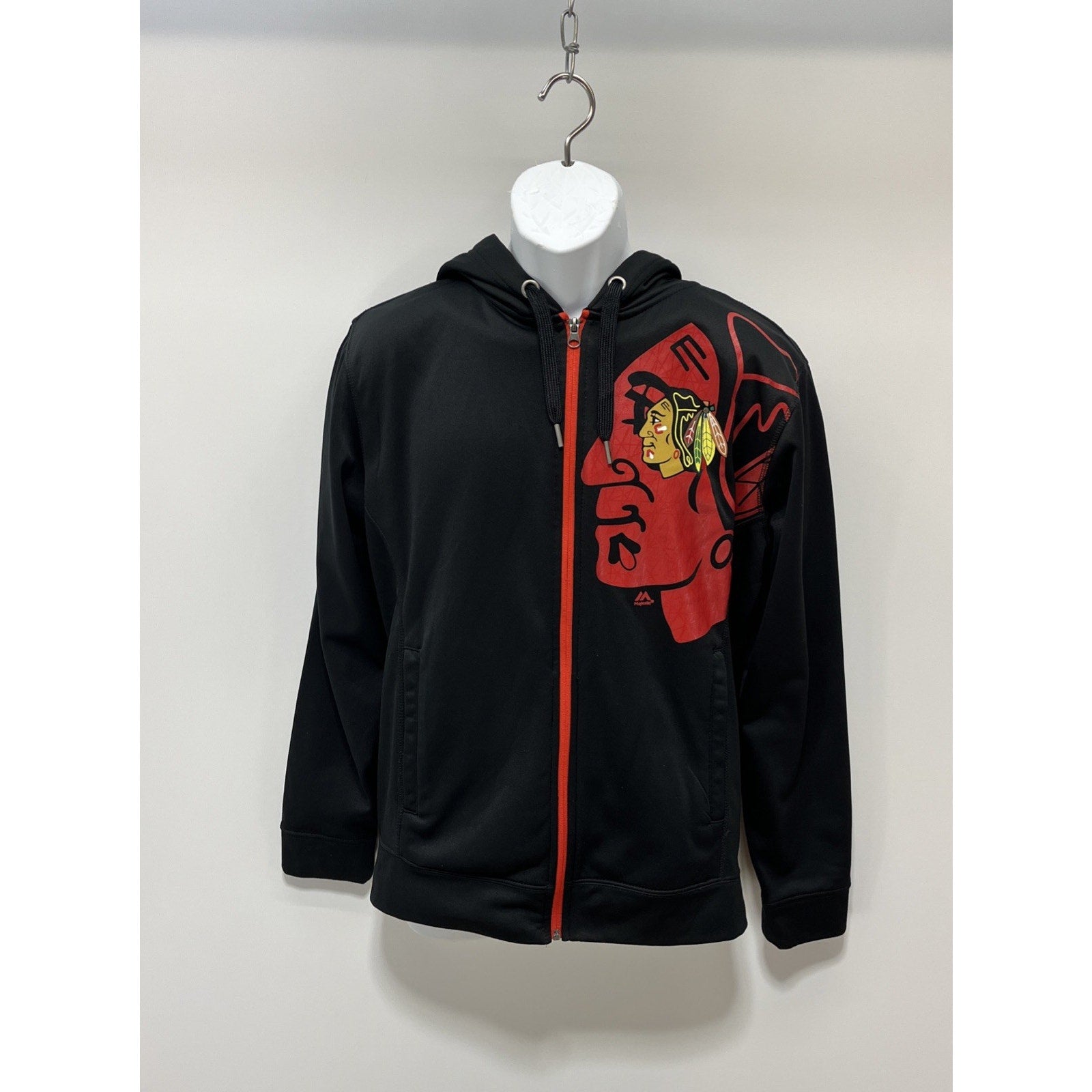 Majestic Chicago Blackhawks NHL Full Zip Jacket Black Size M