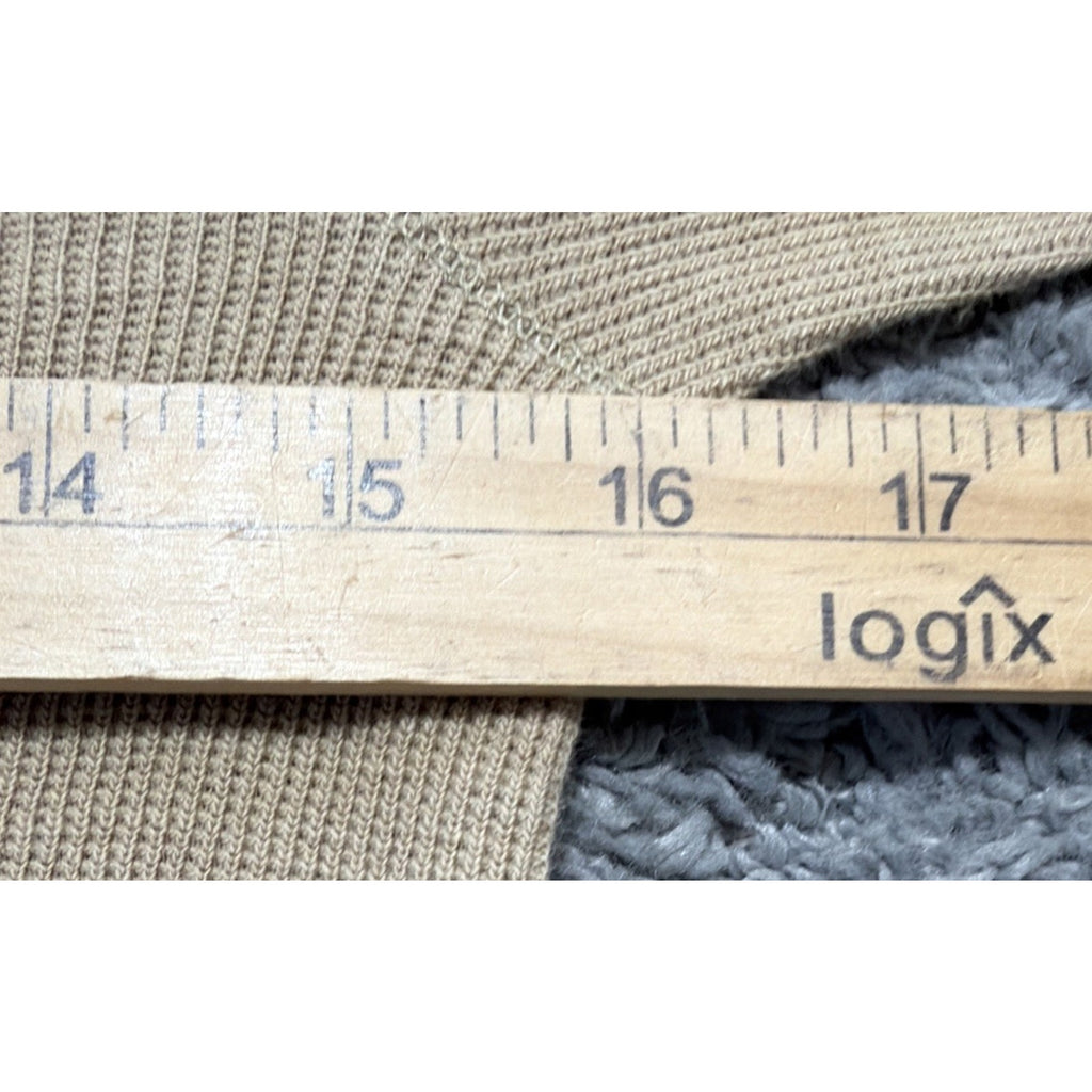 Ralph Lauren Polo Dress Women Medium Beige Sweater Thermal Waffle Crewneck