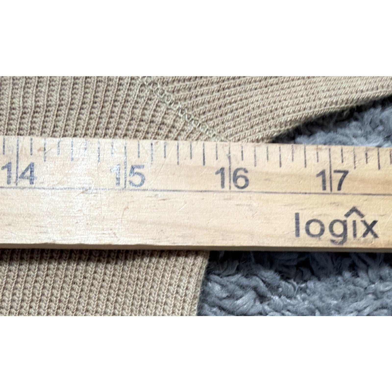 Ralph Lauren Polo Dress Women Medium Beige Sweater Thermal Waffle Crewneck