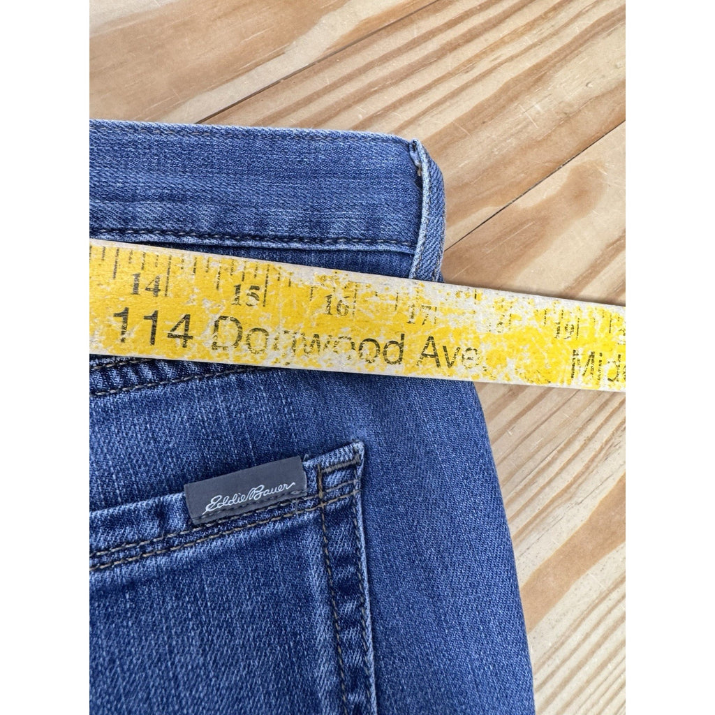 Eddie Bauer Jeans Blue Denim Boyfriend Slim Straight Leg Stretch Women’s T8