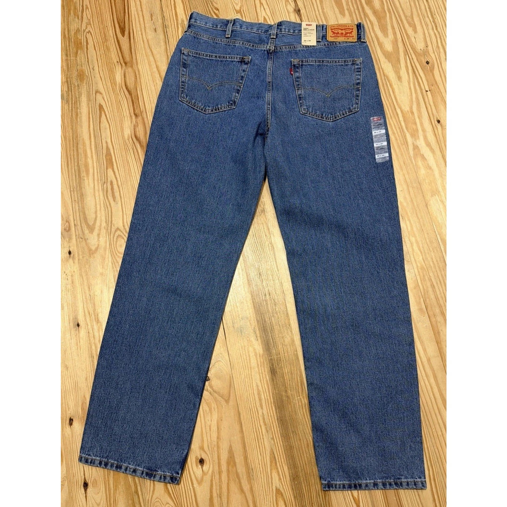 NWT Levi's 550 Relaxed Fit Loose Thigh Tapered Leg Blue Denim Jeans Men’s 38x34