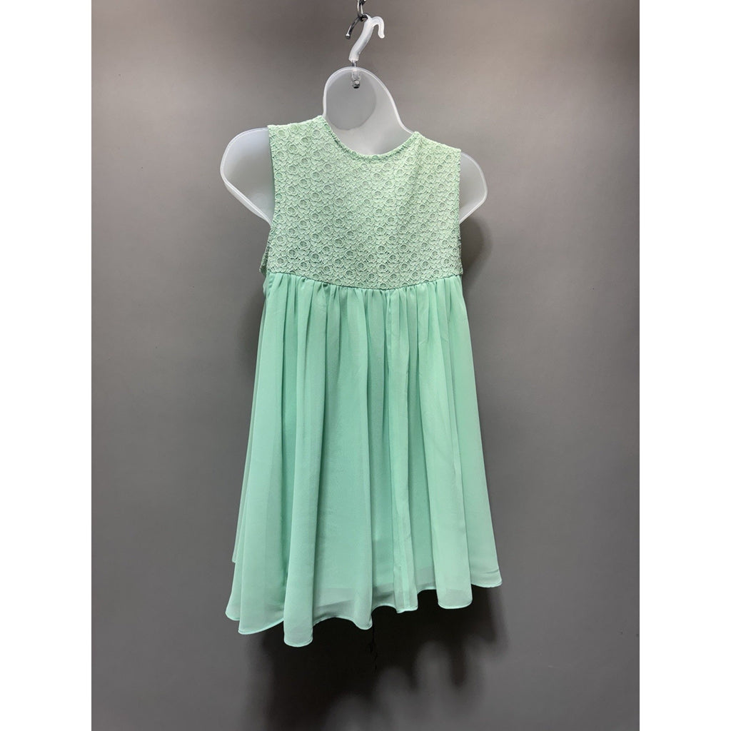 Ciel U.S.A Small Mint Green Lace Yoke Chiffon Sleeveless Blouse Flowy Boho