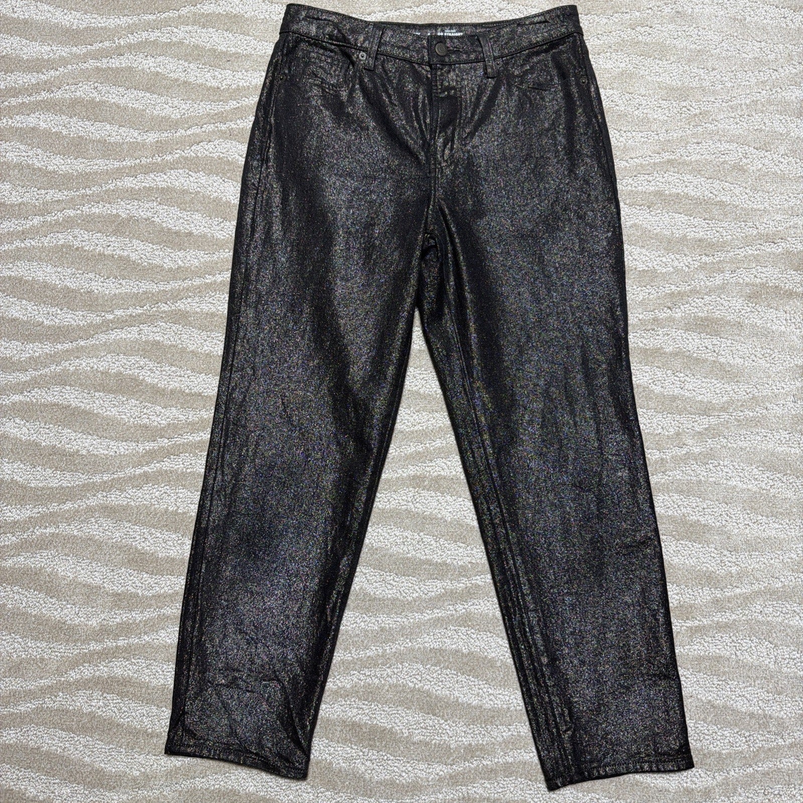NWOT Women's Old Navy High Waist Shine O.G Shimmer Straight Ankle Jeans Size 6