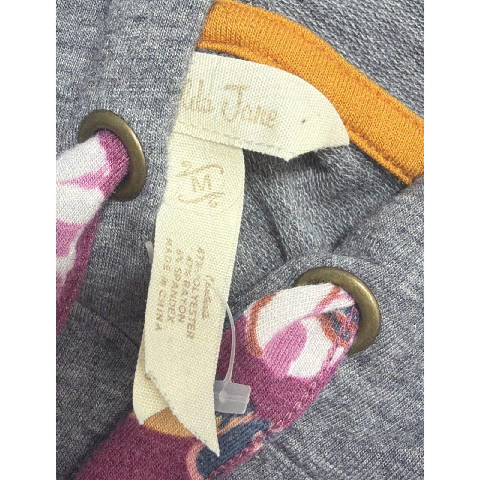 Matilda Jane Womens Carpool Lane Hoodie Size Medium Gray Floral Contrast Hi-Low