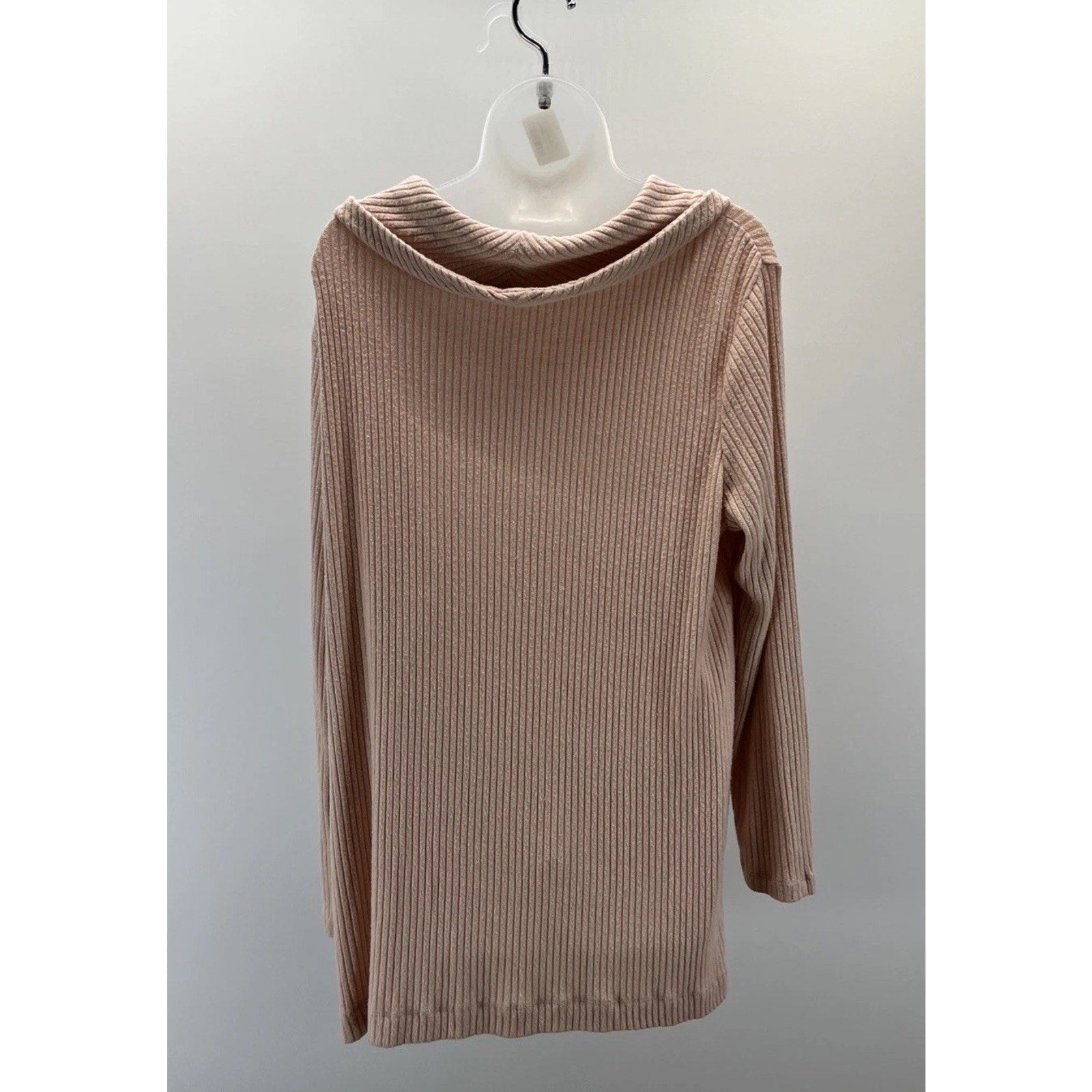 Zenergy By Chico's Womens Pink Turtle Neck Cable Knit Details Sweater Size 2
