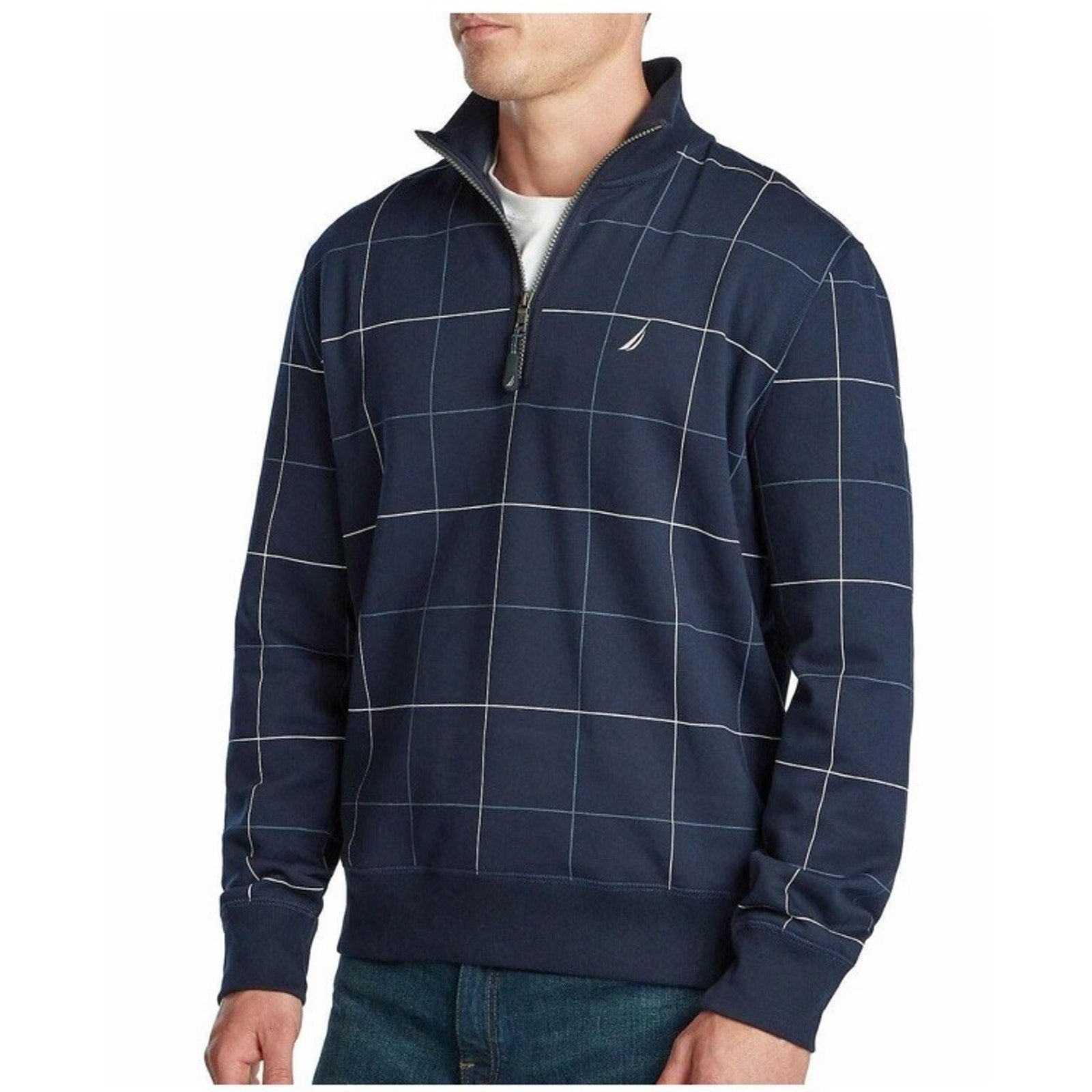 NAUTICA Navtech Men's XL Fleece 1/4 Zip Sweater, Mock-Neck Pullover Sweatshirt