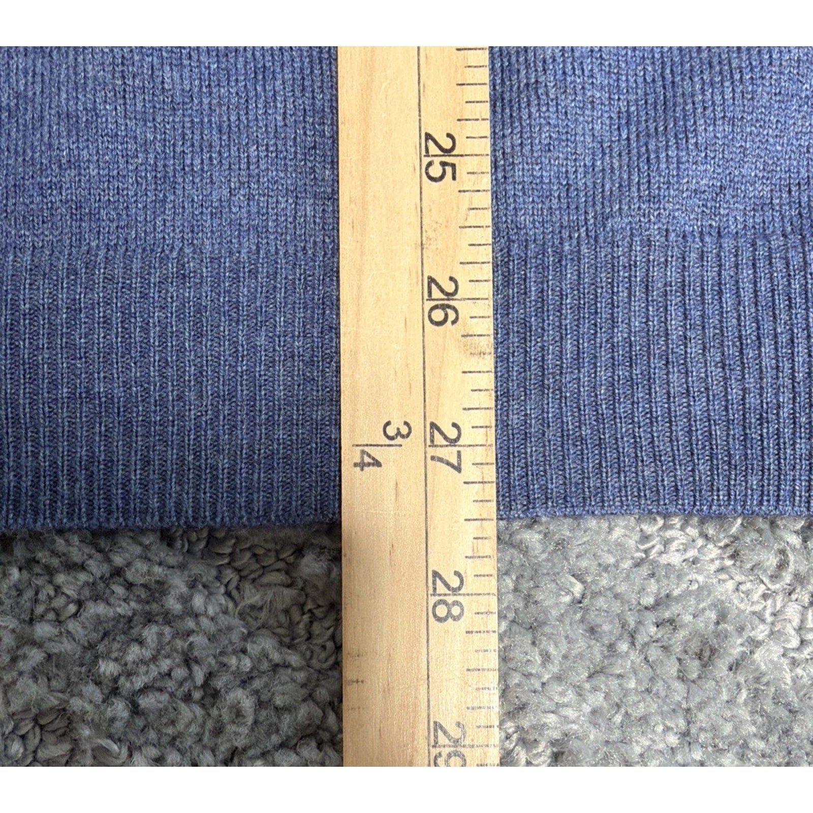 Brooks Brothers Sweater Men's L Blue Merino Wool V-Neck Stretch Preppy Casual