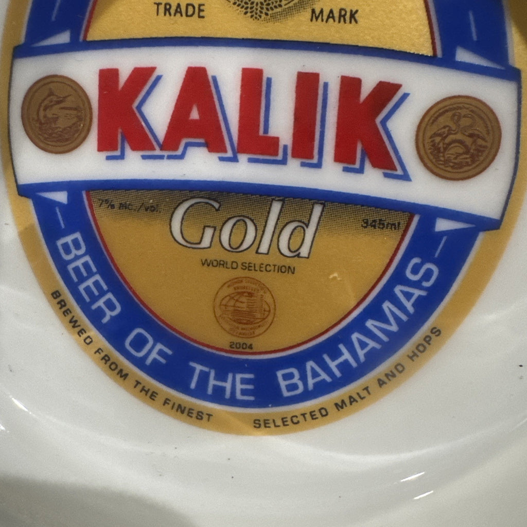 Kalik Gold Beer Ashtray Bahamas Ceramic Breweriana Barware Advertising 3.5"