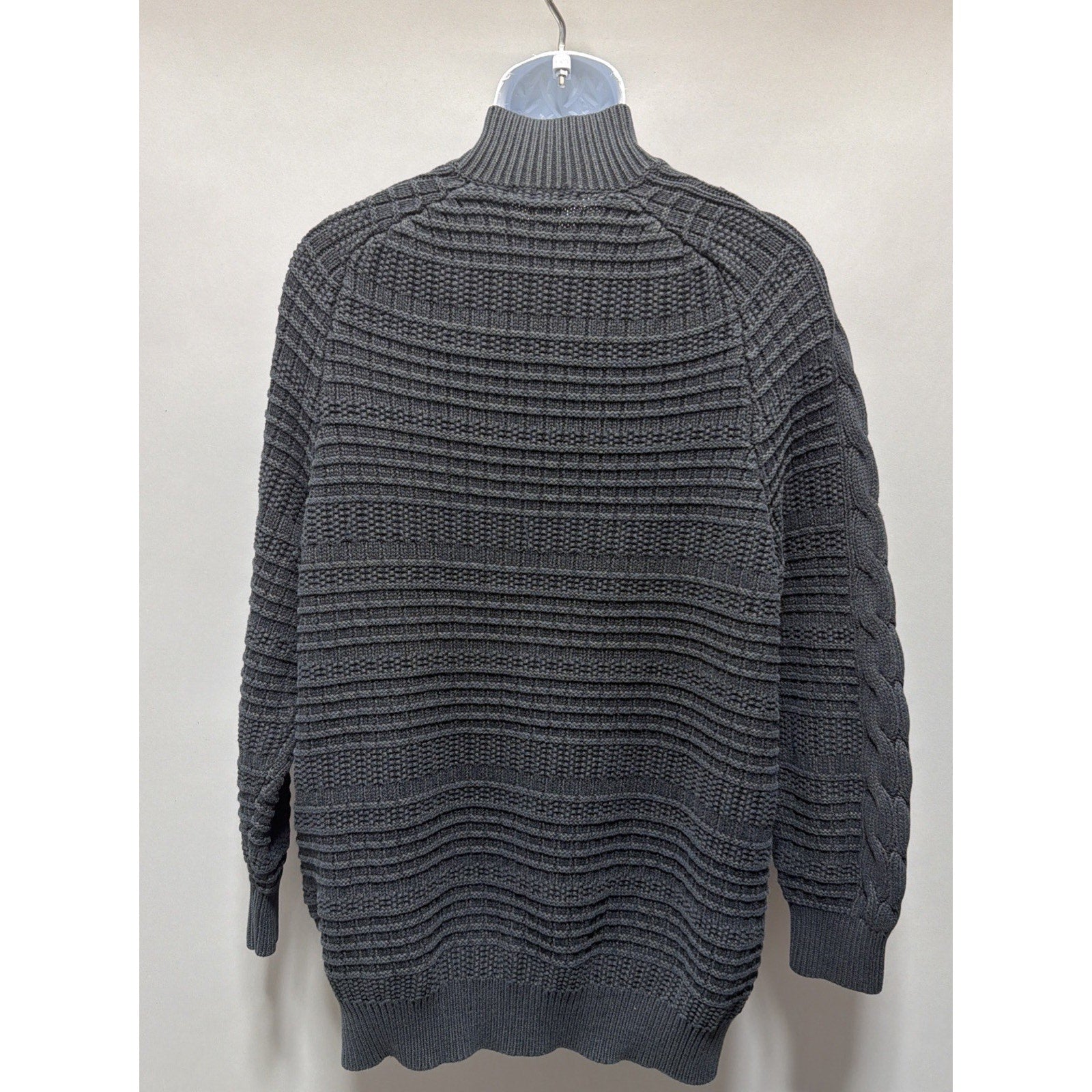 Calvin Klein Mens Long Sleeve 1/4 Zip Pullover Cable Knit Sweater Size XLT