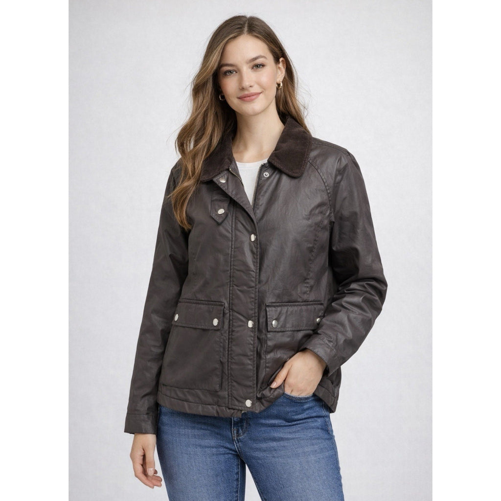 Kensie Women’s Water Resistant Waxed Cotton Barn Jacket Size Medium