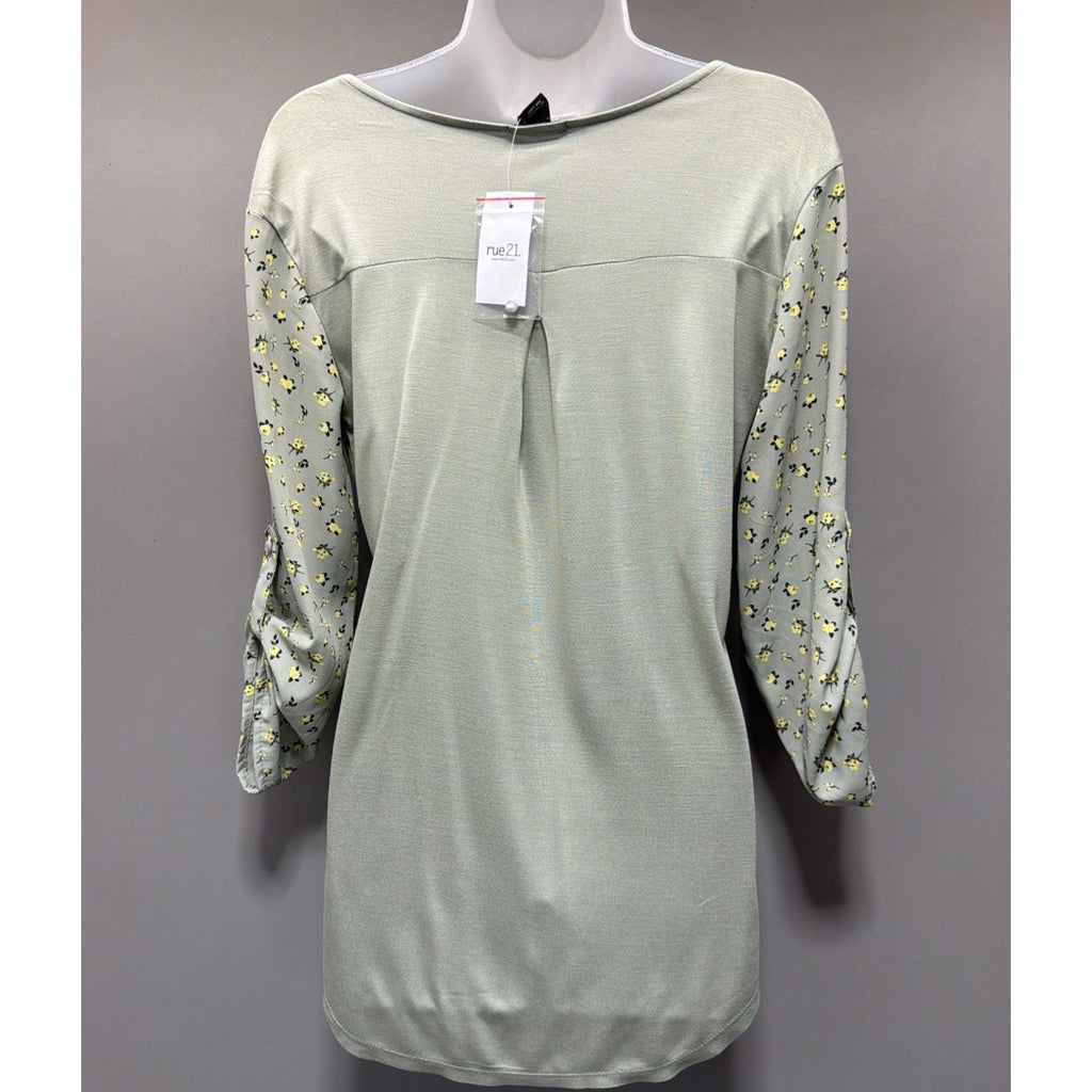 Rue21 Blouse Women’s S Floral Long Sleeve V Neck Popover Top Spring Summer NWT