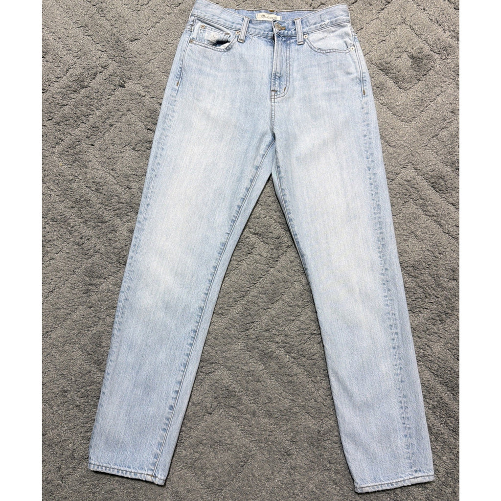 Madewell Womens Perfect Summer Tapered Jeans Blue Light Wash 100% Cotton 25x28
