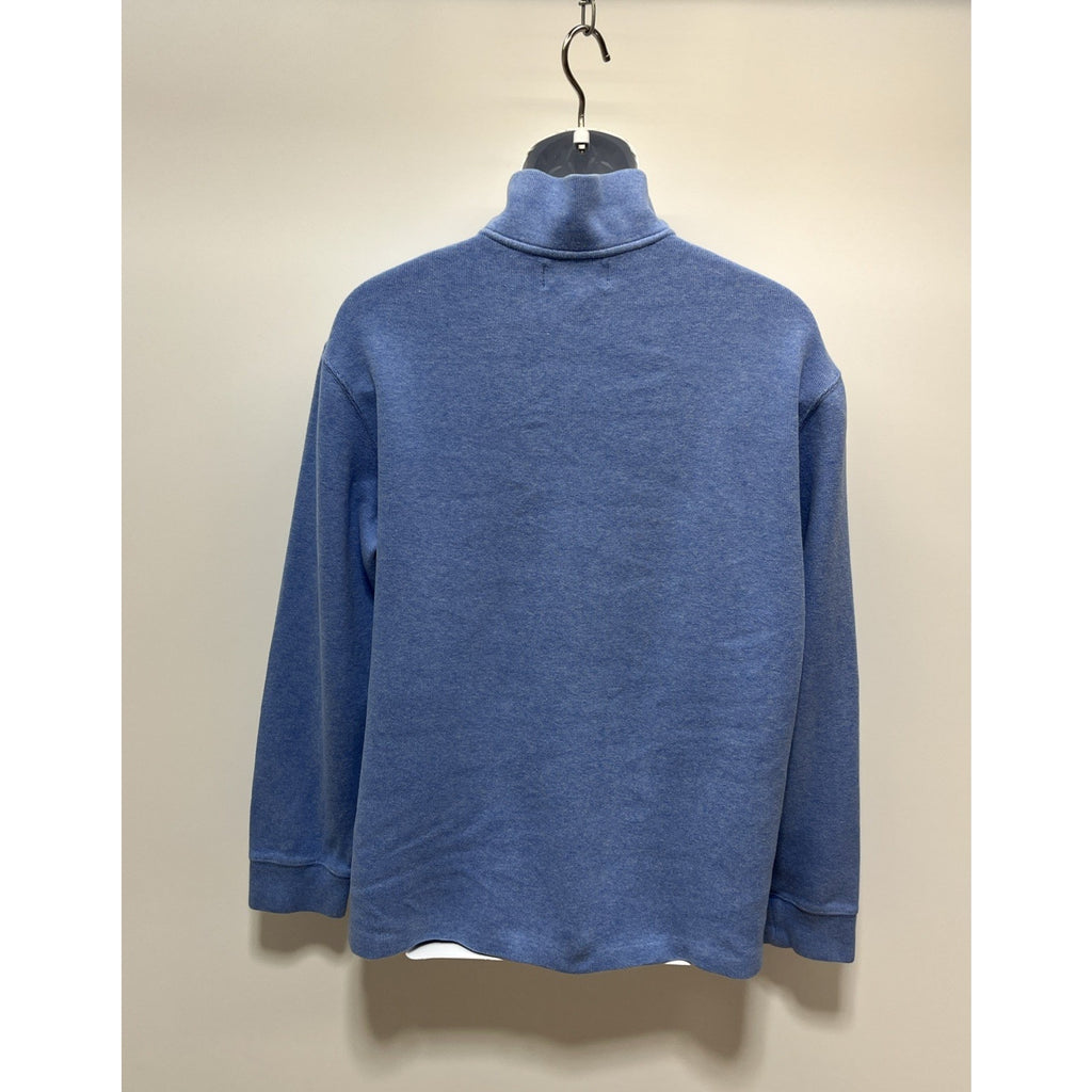 Polo Ralph Lauren Estate Rib 1/4 Zip Cotton Sweater - Mens Large - Blue