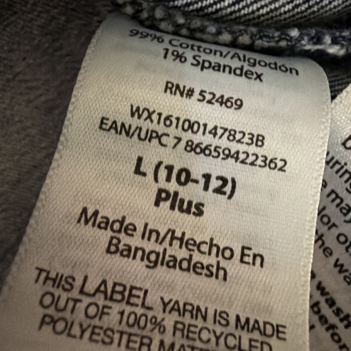wonder nation girl's jean jacket size L Plus 10/12 dark wash blue NWT Stretch