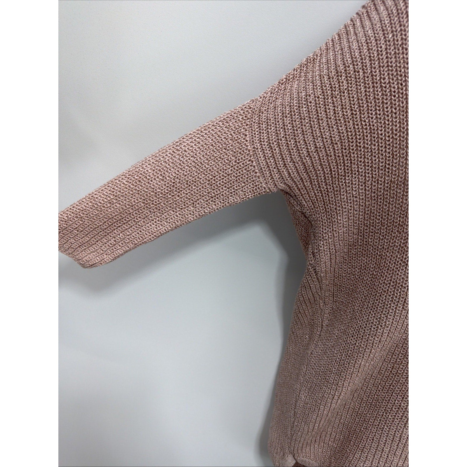 Express Marled Shimmer Pink Chunky Knit Dolman Sleeve Sweater Tunic Size XS