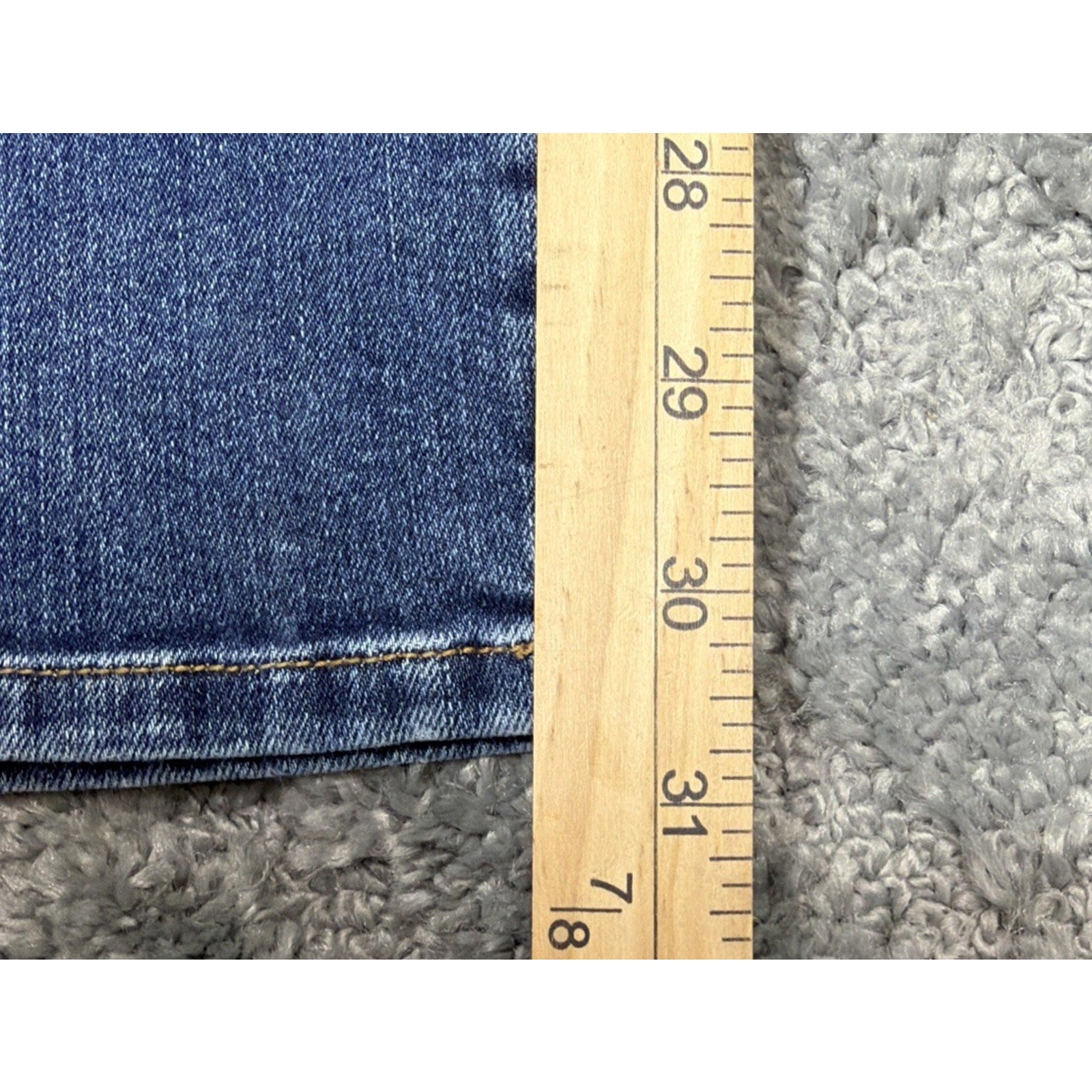 Denim Jeans Lauren Ralph Lauren Women's Blue Modern Straight Pants Size 12 Rip