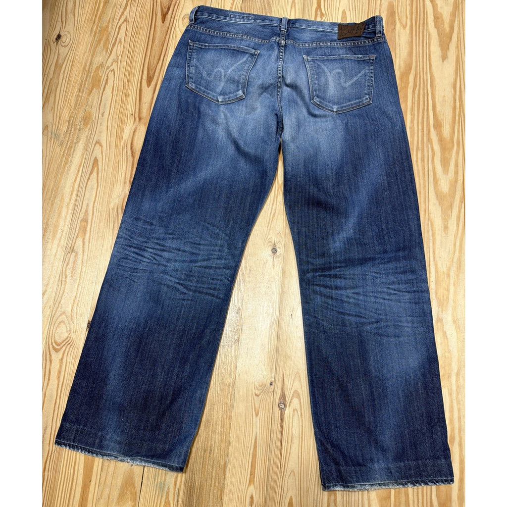 Citizens Of Humanity Evans Jeans Mens Relax Straight Blue 38x32 Hemmed