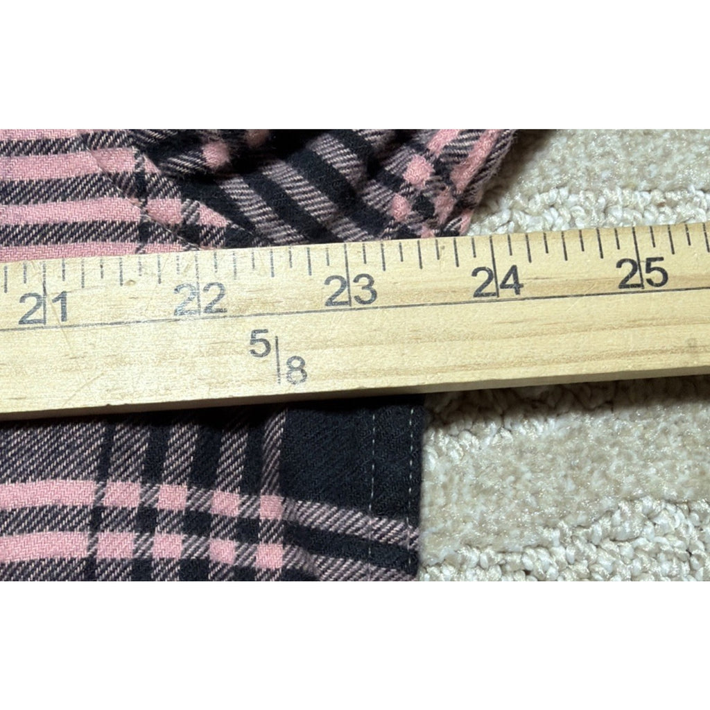 Levi's Women's M Pink Black Oversized Flannel Button Up Long Sleeve Shirt NWT