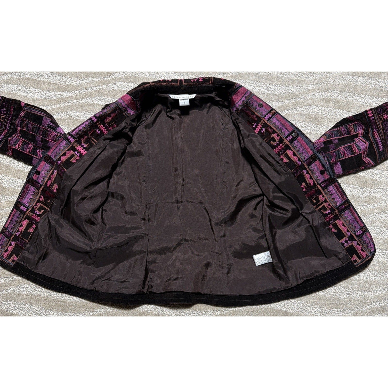 Vtg Peter Nygard Women’s Velvet Embroidered Blazer Victorian whimsigoth Size 8