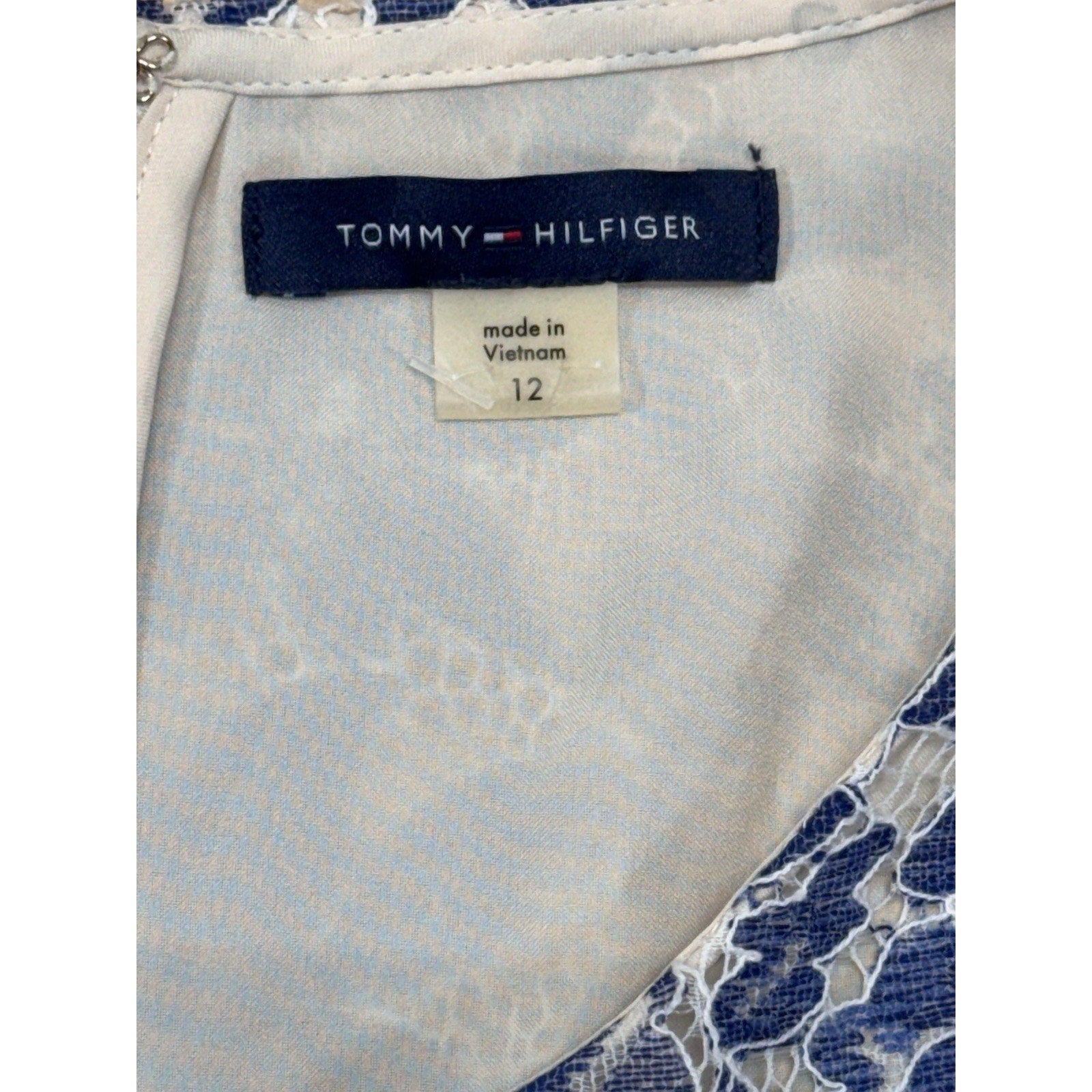 Tommy Hilfiger Blue Lace Fit and Flare Dress Women’s Size 12 New With Tags