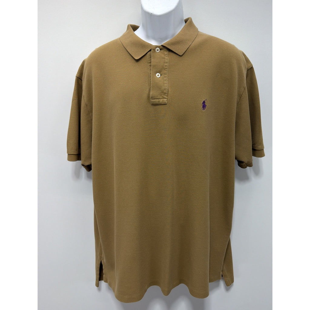 Polo Ralph Lauren Shirt Men’s XXL Brown Pony Preppy Short Sleeve