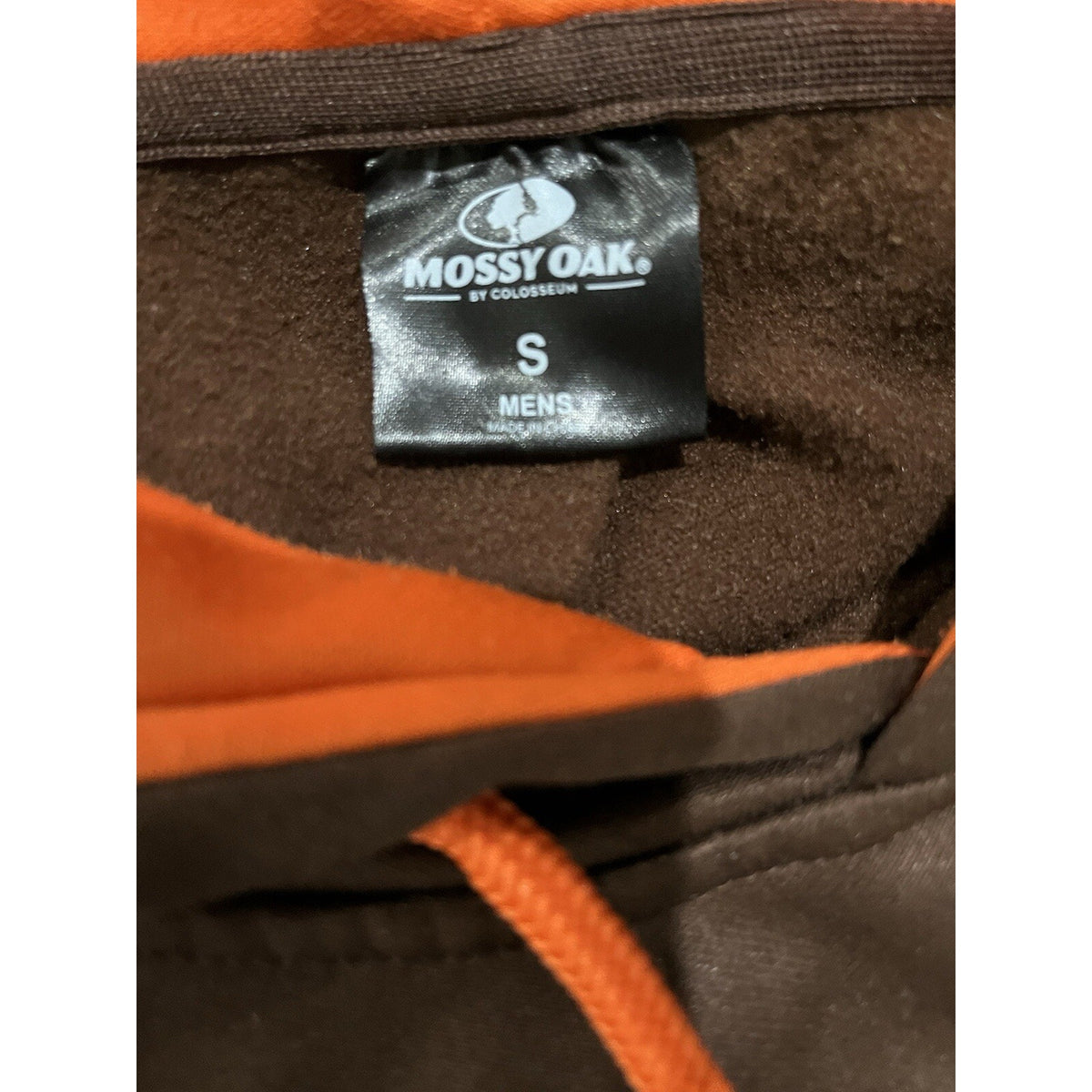 Colosseum Athletics Mossy Oak Hoodie Brown Orange Men's Size Small EUC