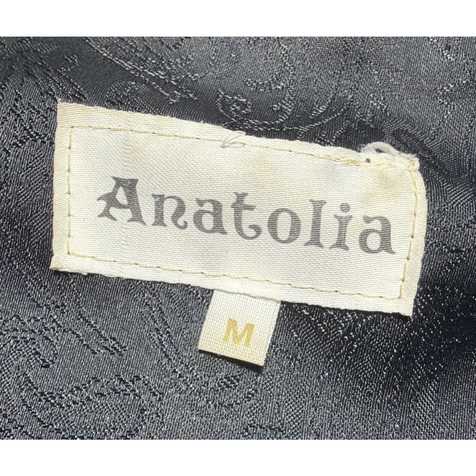 Anatolia Women's Black Turkish Genuine Leather Vest Size Medium Boho Fest 90s
