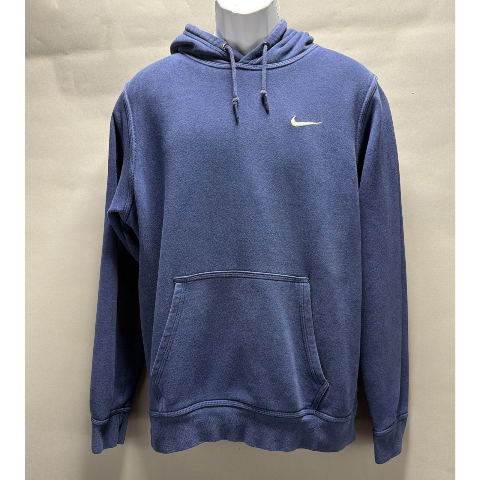 Nike Sportswear Hoodie Mens Large Blue Swoosh Fleece Pullover Hooded Sweatshirt