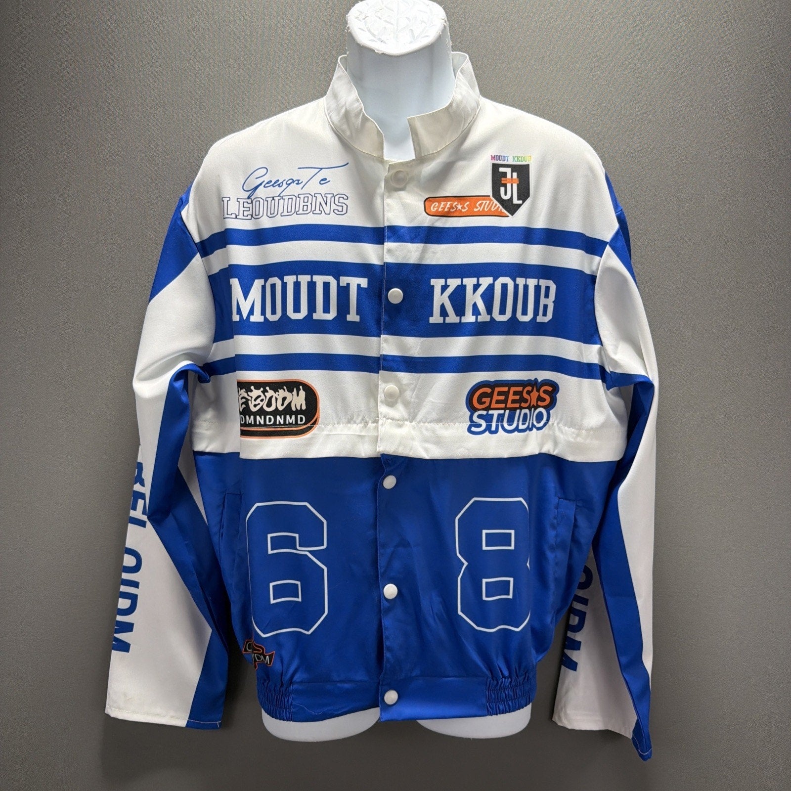 Moudt Kkoub Racing Team Jacket Sz XL Patch Bikercore Moto