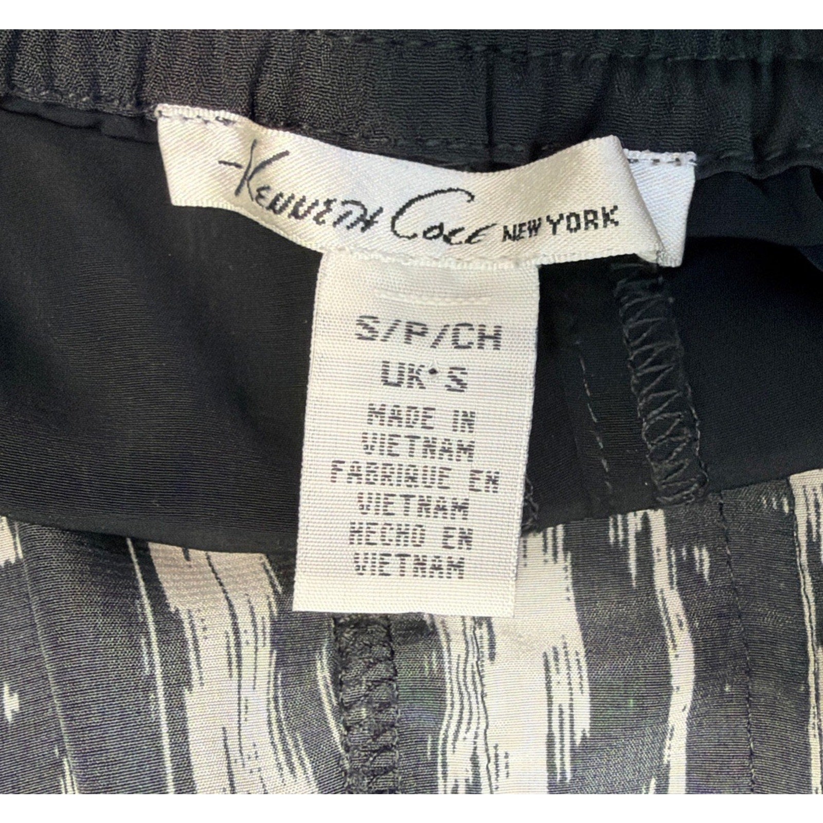 Kenneth Cole Black Printed Drawstring Jogger Pants Size S 30x27 Pockets