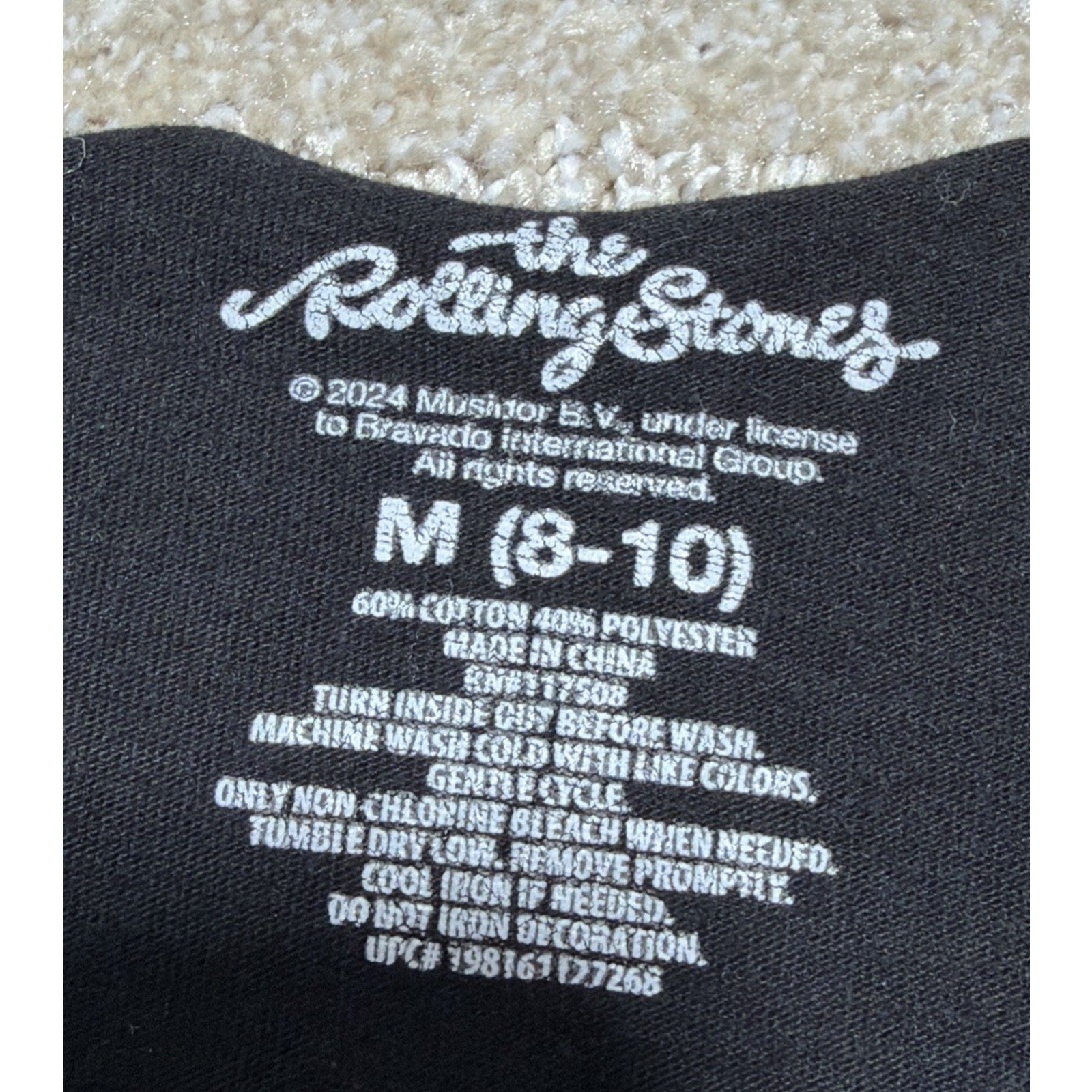 Rolling Stones 1978 Tour T-Shirt Rhinestone Graphic Black M Rhinestone Sparkly
