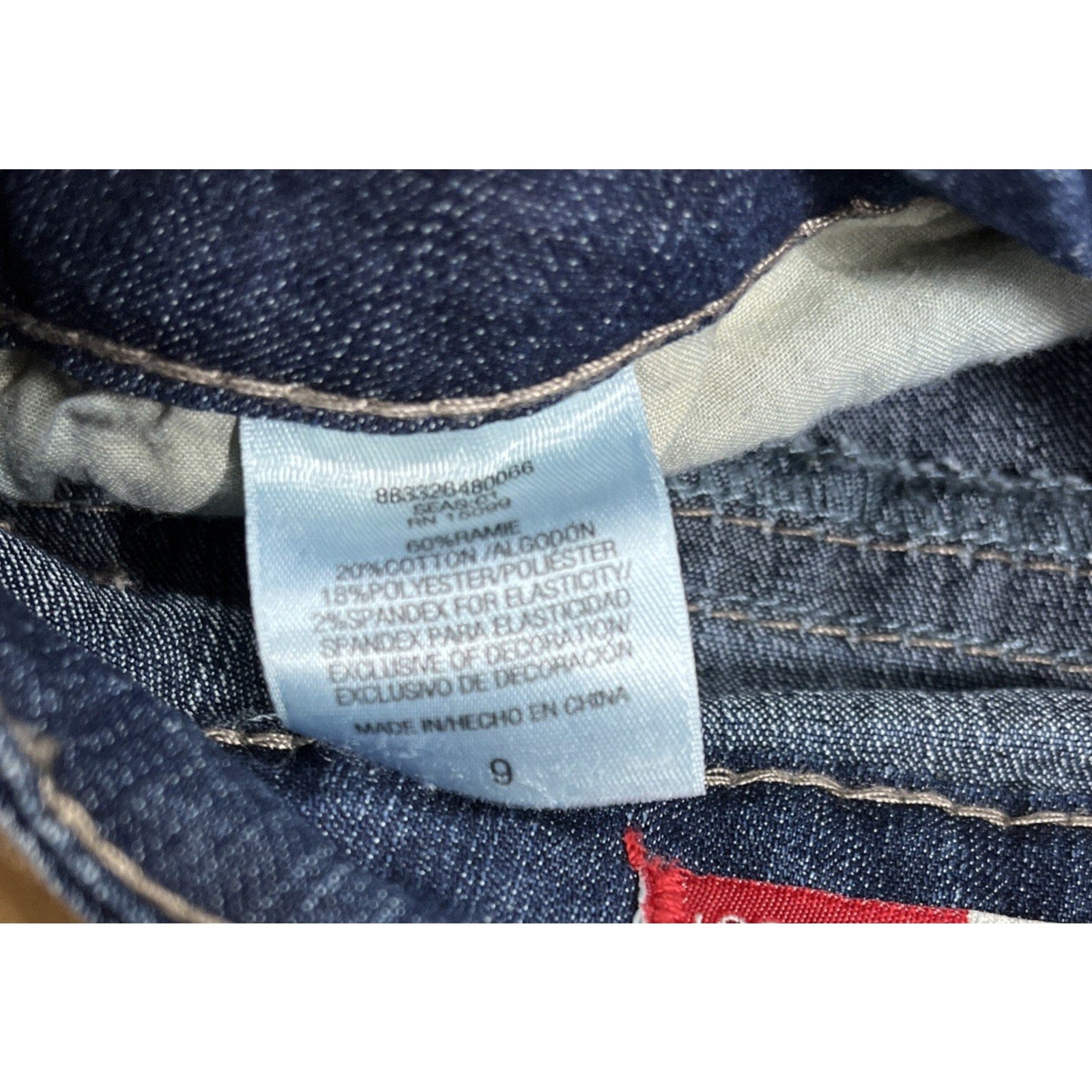 Bongo Jeans Women's 9 Flirty Bootcut Leg Stretch Whiskering Crinkle Wrinkle Dark