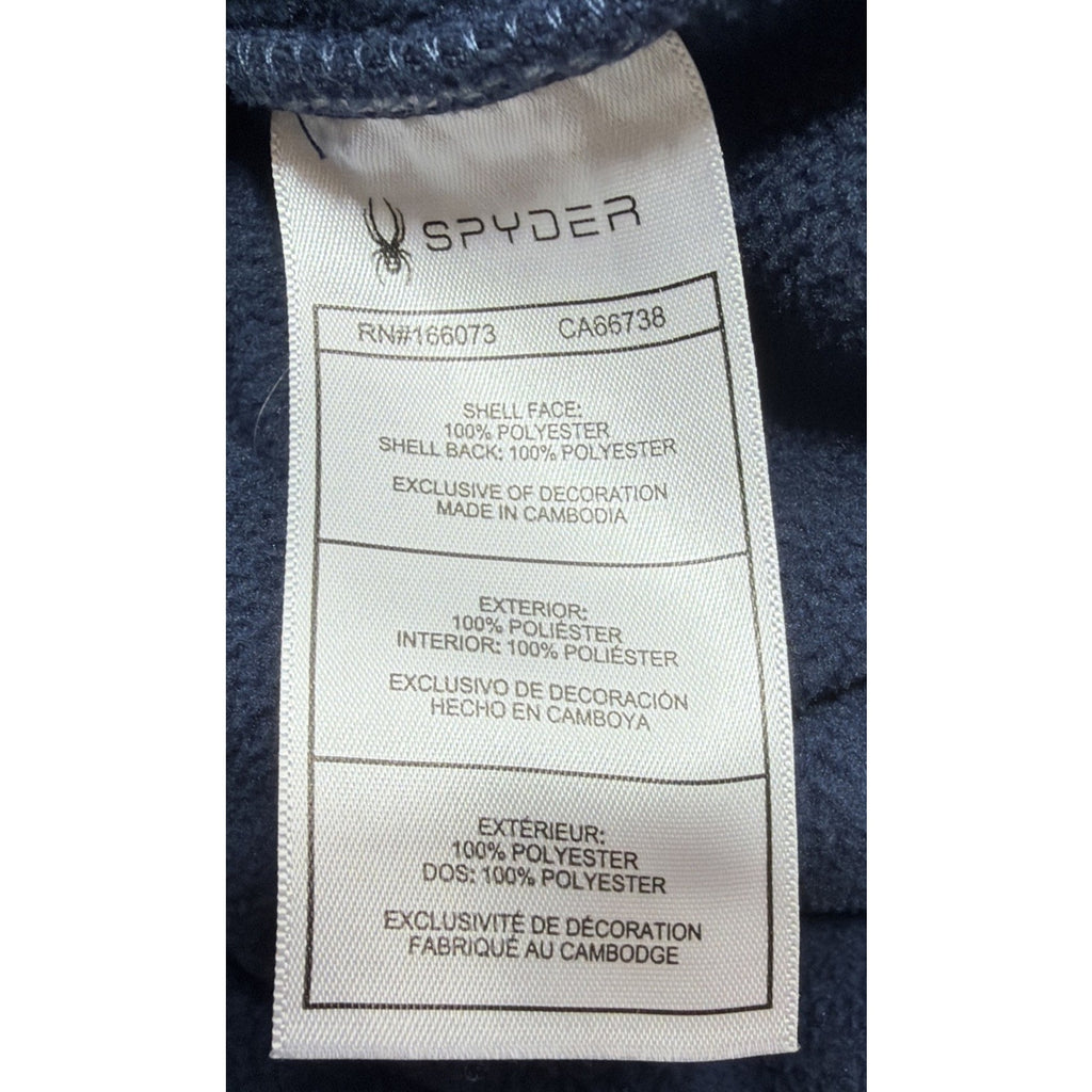 Spyder Men's Full Zip Jacket Hoodie Fleece Dry Thermo Web Blue Textured Medium