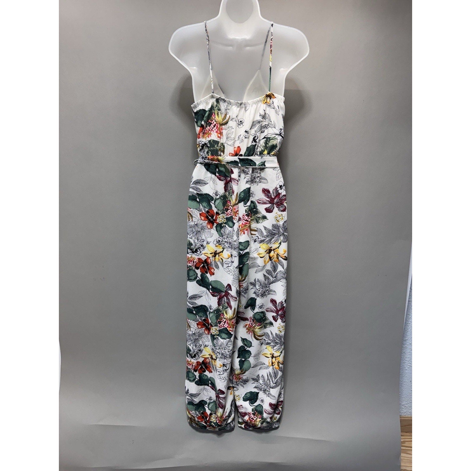 Shop 17 Floral Jumpsuit Women’s Size Large Large Multi-colored Wide Leg Tied