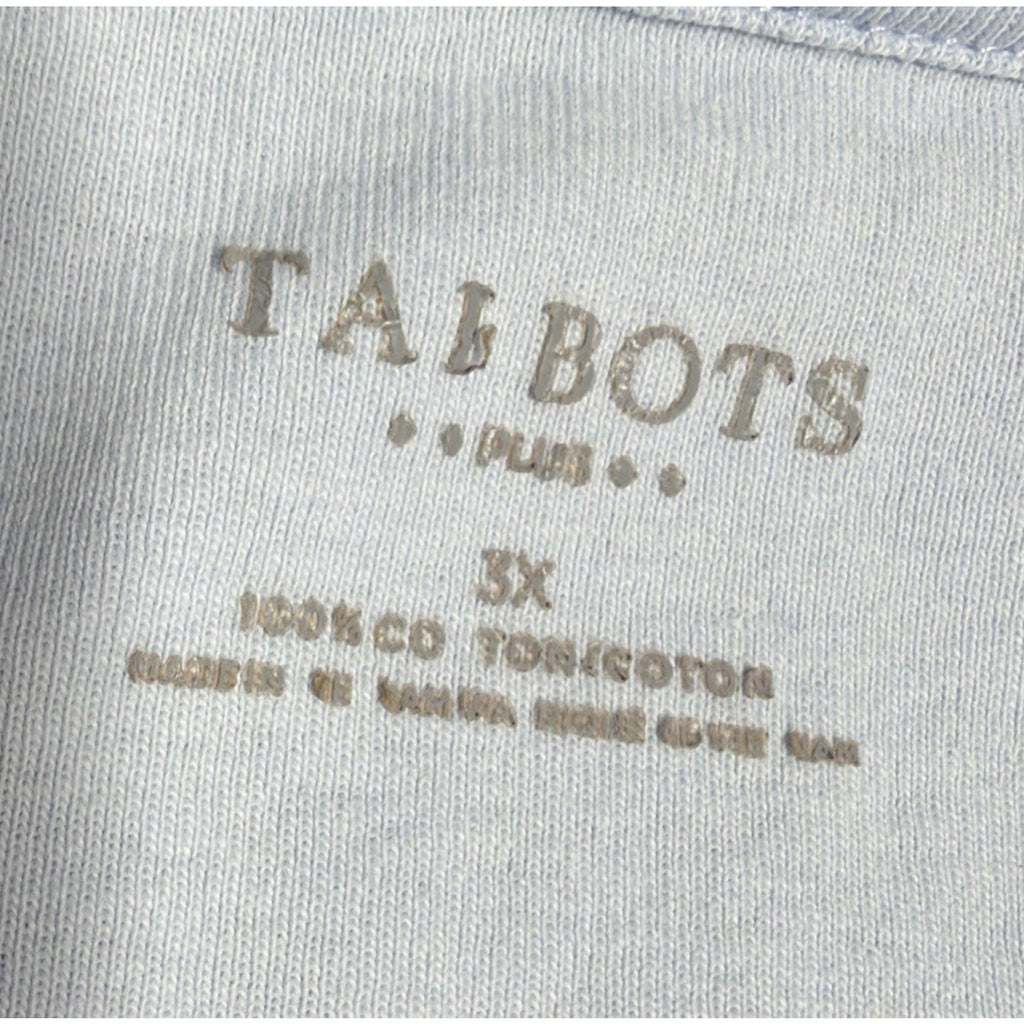 Talbots Tee Women's 3X Blue Boat Neck Pima Cotton Top Long Sleeve Plus