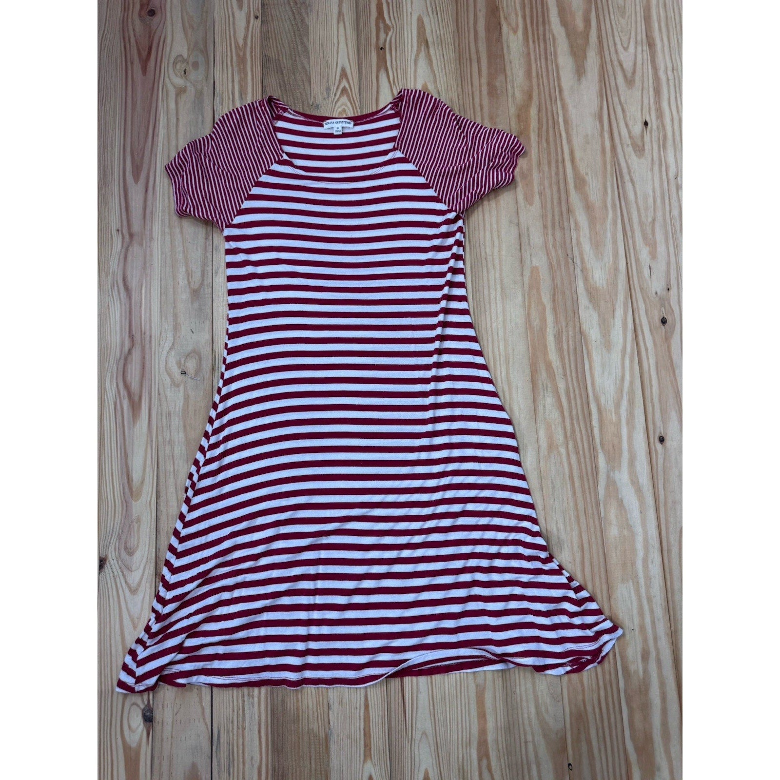 Chico Women's Raglan Short Sleeve Striped T-Shirt Dress Zenana Size Small