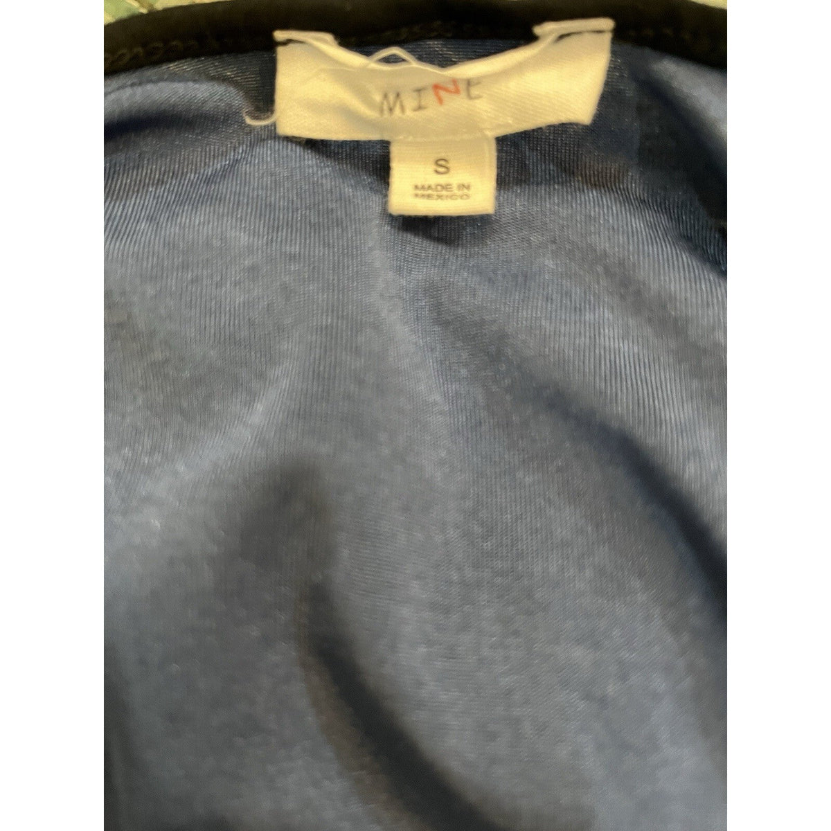 Mine Strappy Blue V Neck Short Sleeve Top Cold Shoulder Women's Size Small
