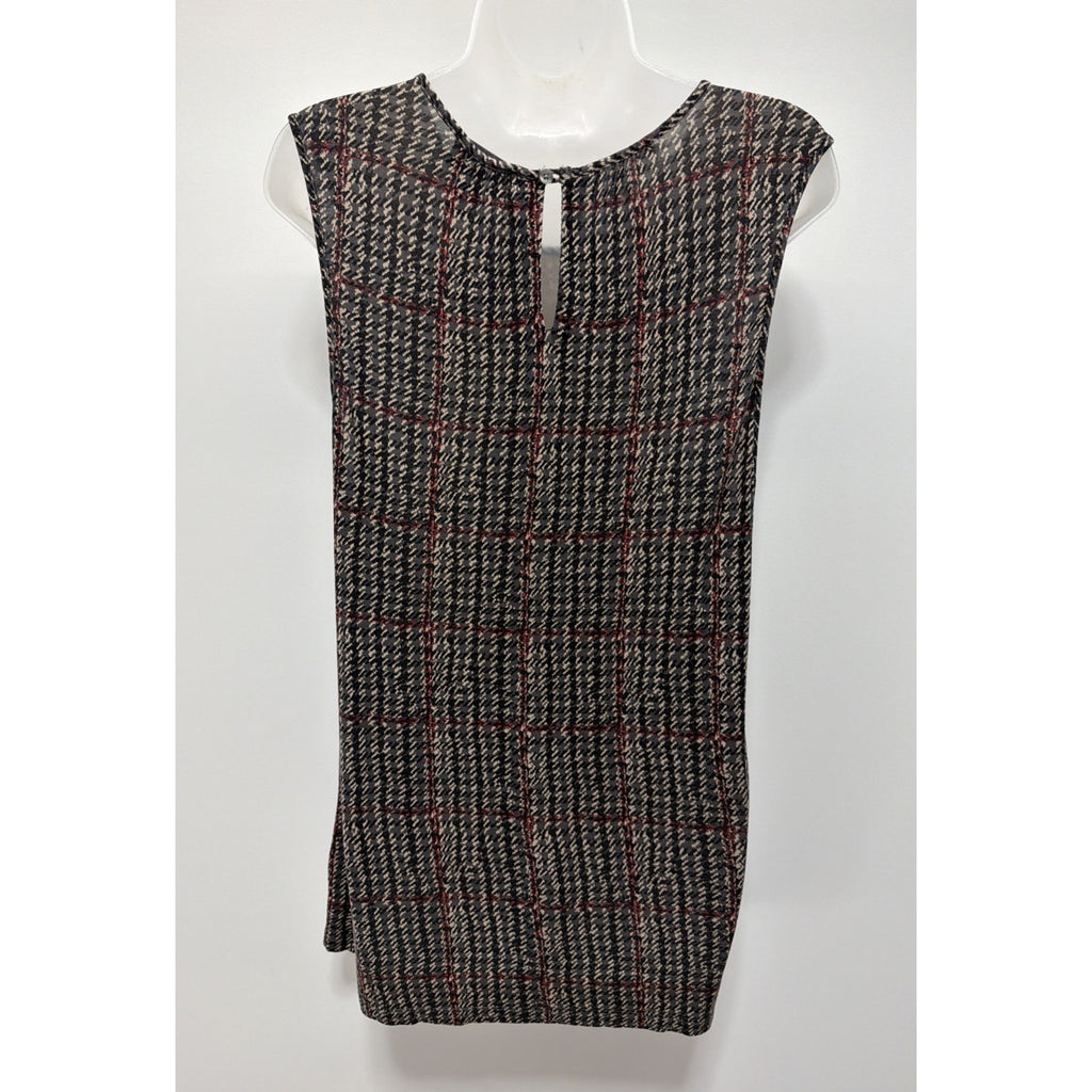 Womens Brown Gray CHAPS Stretch Sleeveless Tank Top Shirt XL